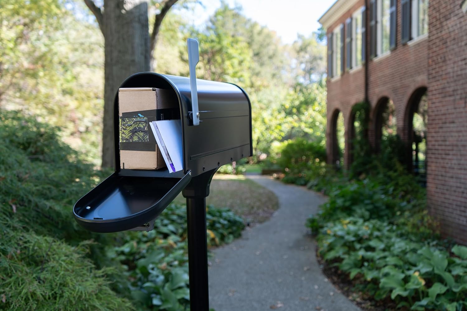 Architectural Mailboxes Chadwick Galvanized Steel Post Mount Mailbox, 8950B-10, Black, Medium Capacity | Galvanized steel build for outside with weather-resistant build and rust-resistant powder-coat finish. USPS approved.