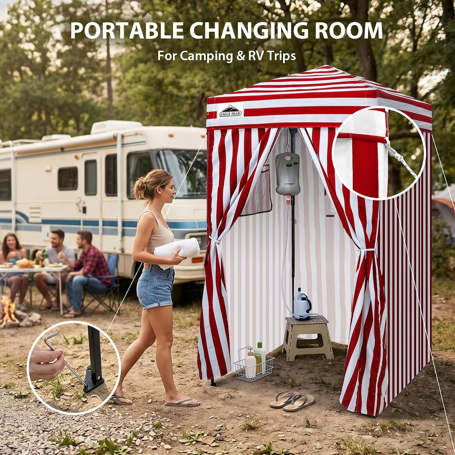 EAGLE PEAK 4x4 Pop Up Changing Tent, Outdoor Changing Room, Gray/White