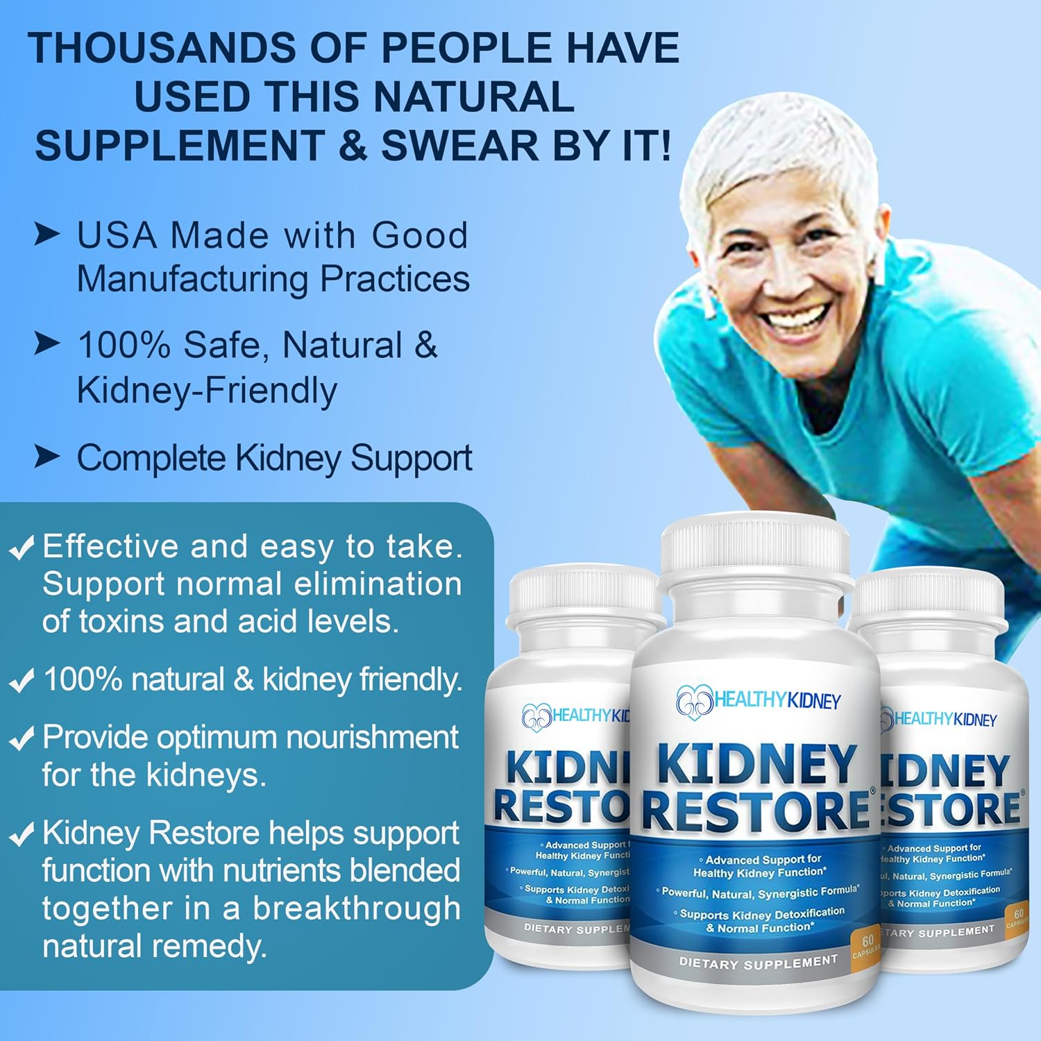 3 Pack Natural Kidney Cleanse to Support Kidney Function and Detox, Advanced Formula Can Help Boost Kidney Health, Daily Health Supplement Pills