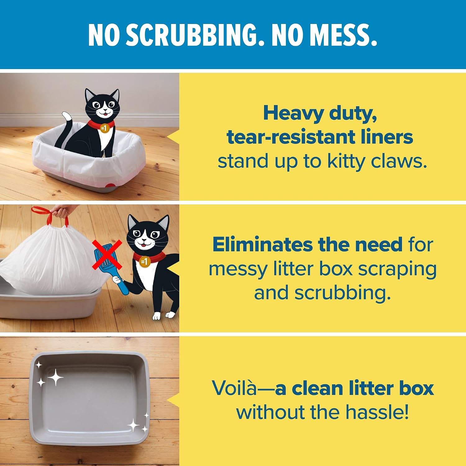 Jonny Cat Heavy Duty Tear-Resistant Litter Box Liners: Scented Jumbo 7ct
