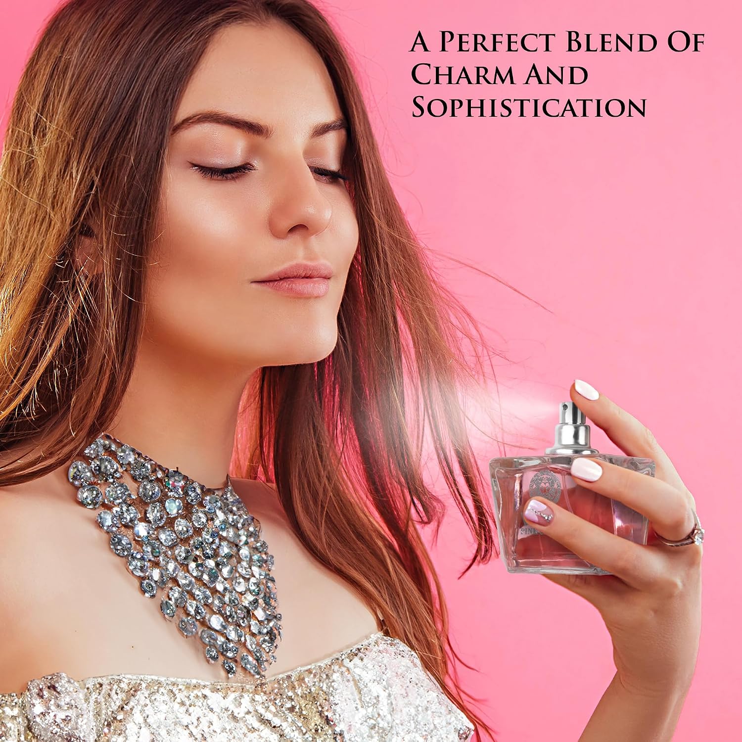 Verse Pink Crystal Eau De Parfum for Woman - Top Notes of Pomegranate, Yuzu & Iced Accord - Base Notes of Peony, Lotus, Magnolia, Amber