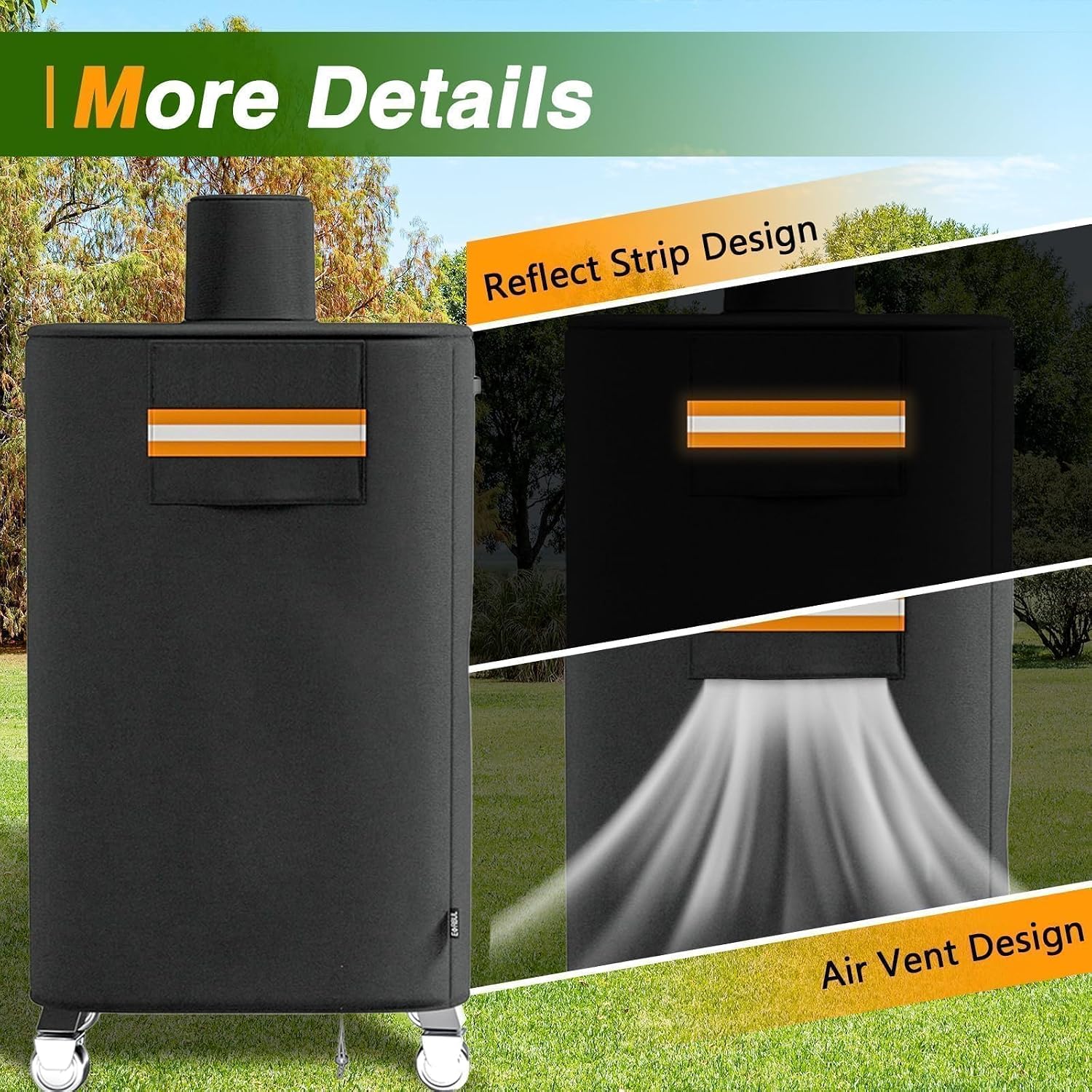 EVRBUL Wood Pellet Smoker Cover Fits for Pit Boss Copperhead Sportsman 5 7 Series, Vertical Smoker Cover Fits for PBV5PW1, PBV5P1, PBV7P1, PB5000SP