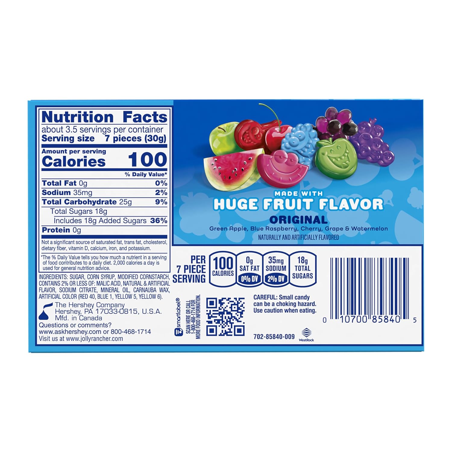 JOLLY RANCHER Gummies Original Fruit Flavored Gummy Candy Box, 3.5 oz