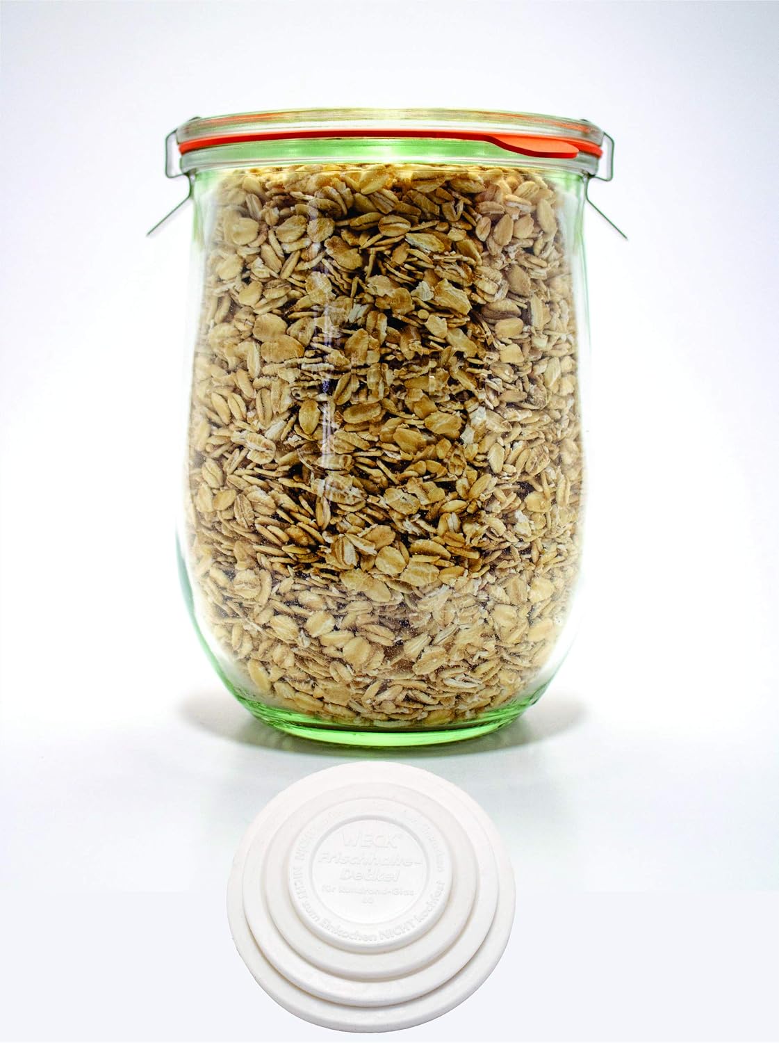 Weck Tulip Jars 1 Liter - Large Sour Dough Starter Jars with Wide Mouth - Suitable for Canning and Storage - 2 with Glass Lids