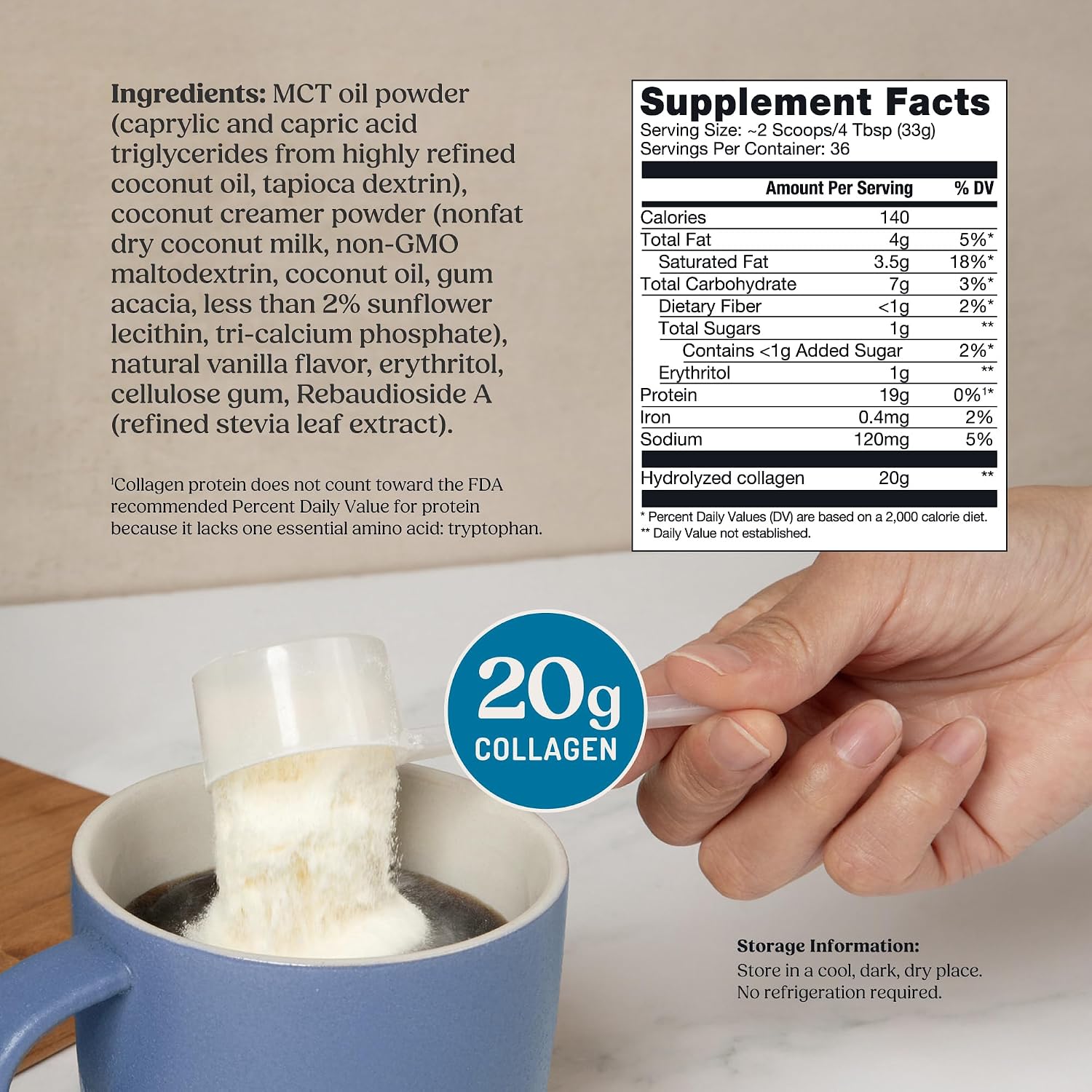 Bulletproof Unflavored Collagen Peptides Protein Powder, 17.6 oz | 20g Grass-Fed Pasture-Raised Collagen Protein and Amino Acids for Skin, Bones and Joints