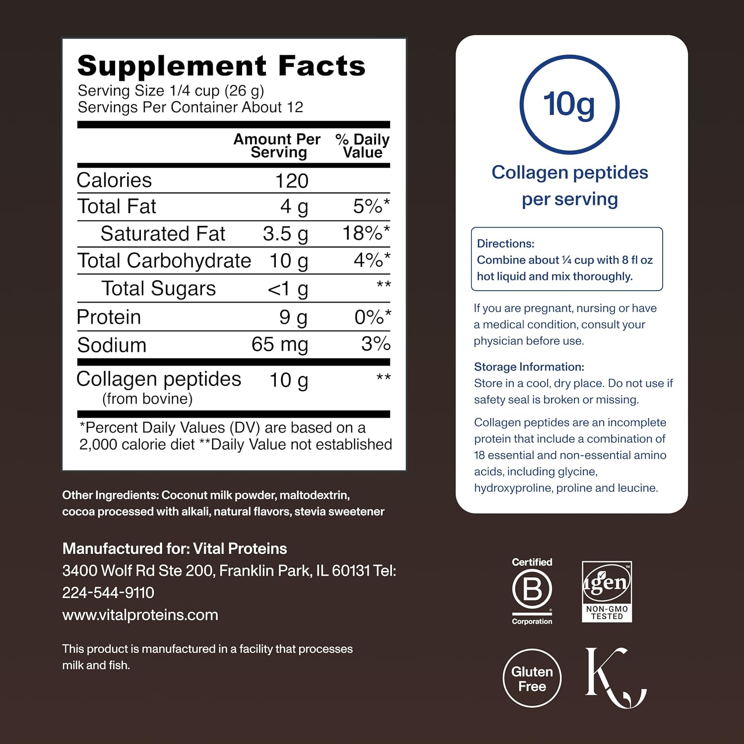 Vital Proteins Collagen Peptides Powder, Vanilla, 10.6oz | Collagen Coffee Creamer, Supports Hair Skin & Nails, Vanilla Flavor, Daily Coffee Add-In, 12 Servings