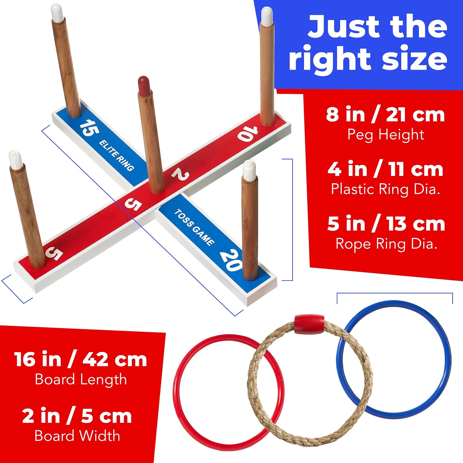 Elite Sportz Ring Toss Games for Kids - Outdoor Yard Game for Adults & Family - Backyard Toys, Outdoor Game, Backyard Games