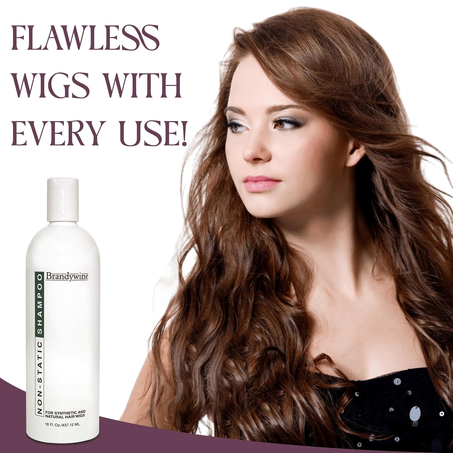 Non Static Shampoo for Synthetic & Human Hair Wigs, Hairpieces - 8 Fl Oz
