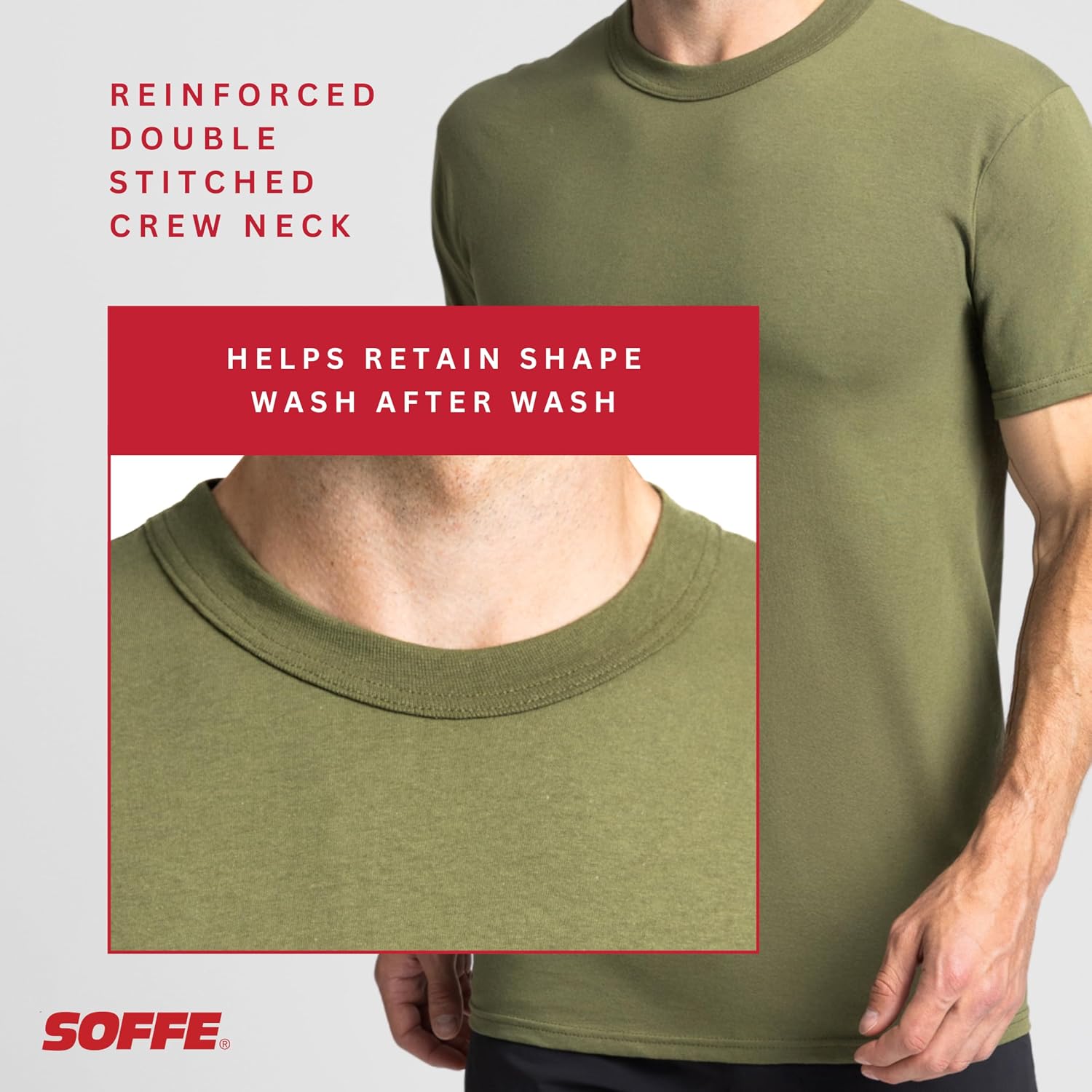 Soffe Men's 3 Pack - USA Poly/Cotton Military Tee