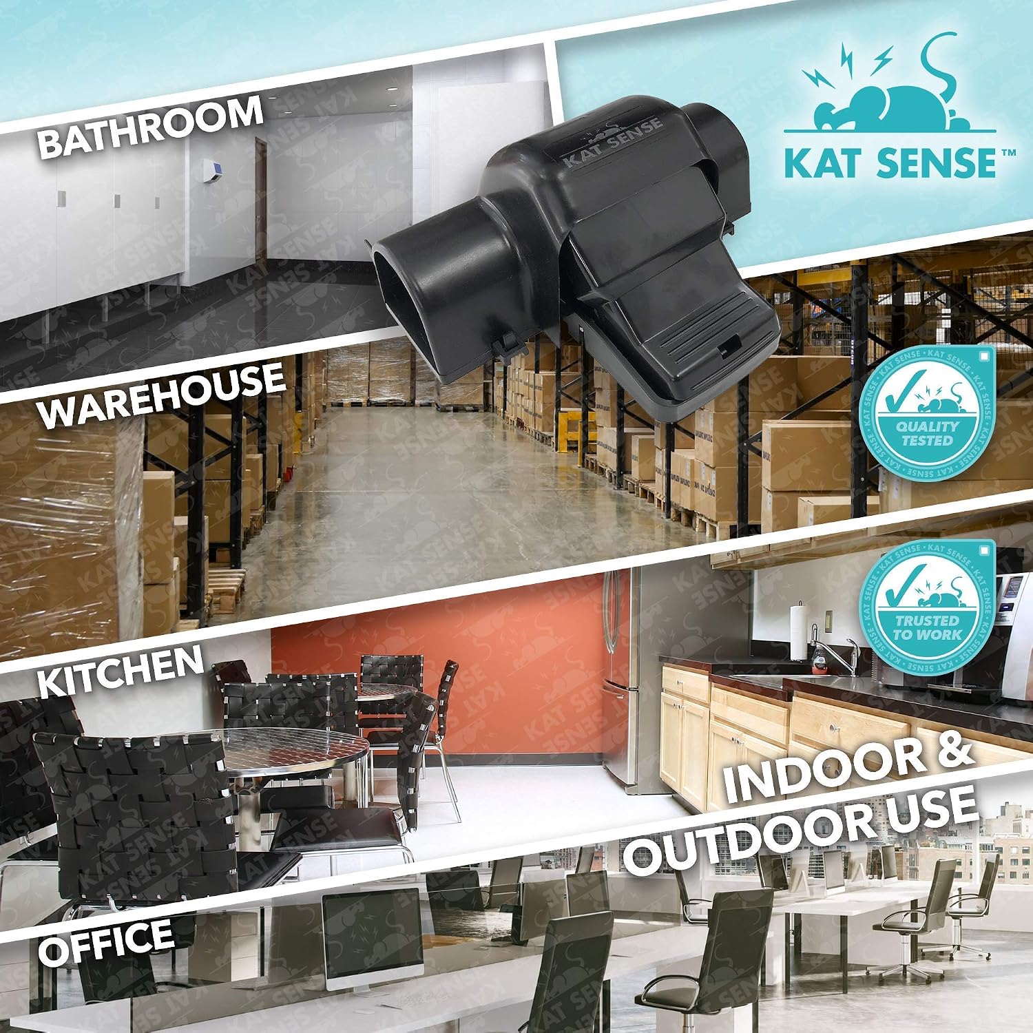 Kat Sense Covered Rat Trap & Chipmunk Trap, Prevents Accidental Triggering with Tunnel Design, Quick Action Pest Control Device