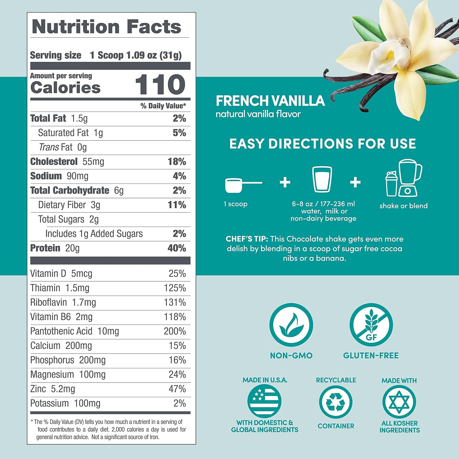 Designer Wellness, Vanilla, Designer Whey Protein Powder, 2 lb
