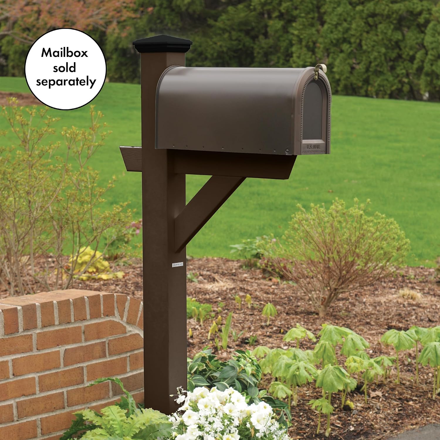 Highwood AD-MLBX1-CGE Hazelton Mailbox Post, Coastal Teak