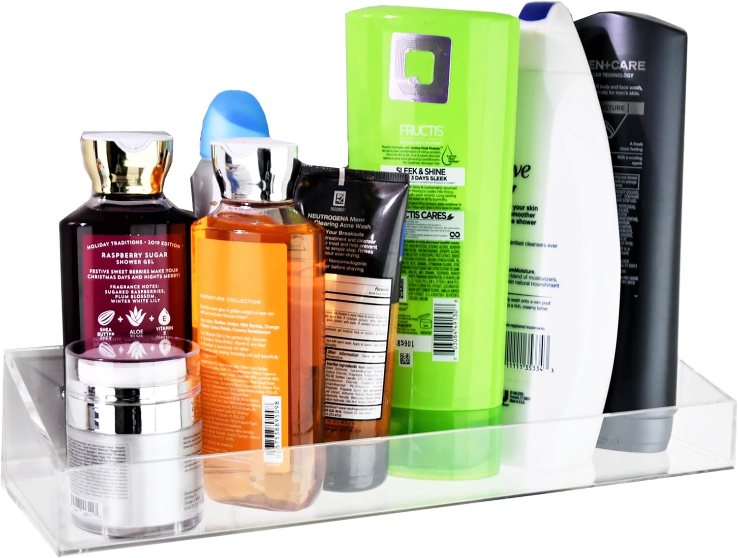 AMT 2 Pack Acrylic Floating Shelves, 15" L x 4" W, Clear Bathroom Wall, Bookshelves, Invisible Display for Office, Bedroom