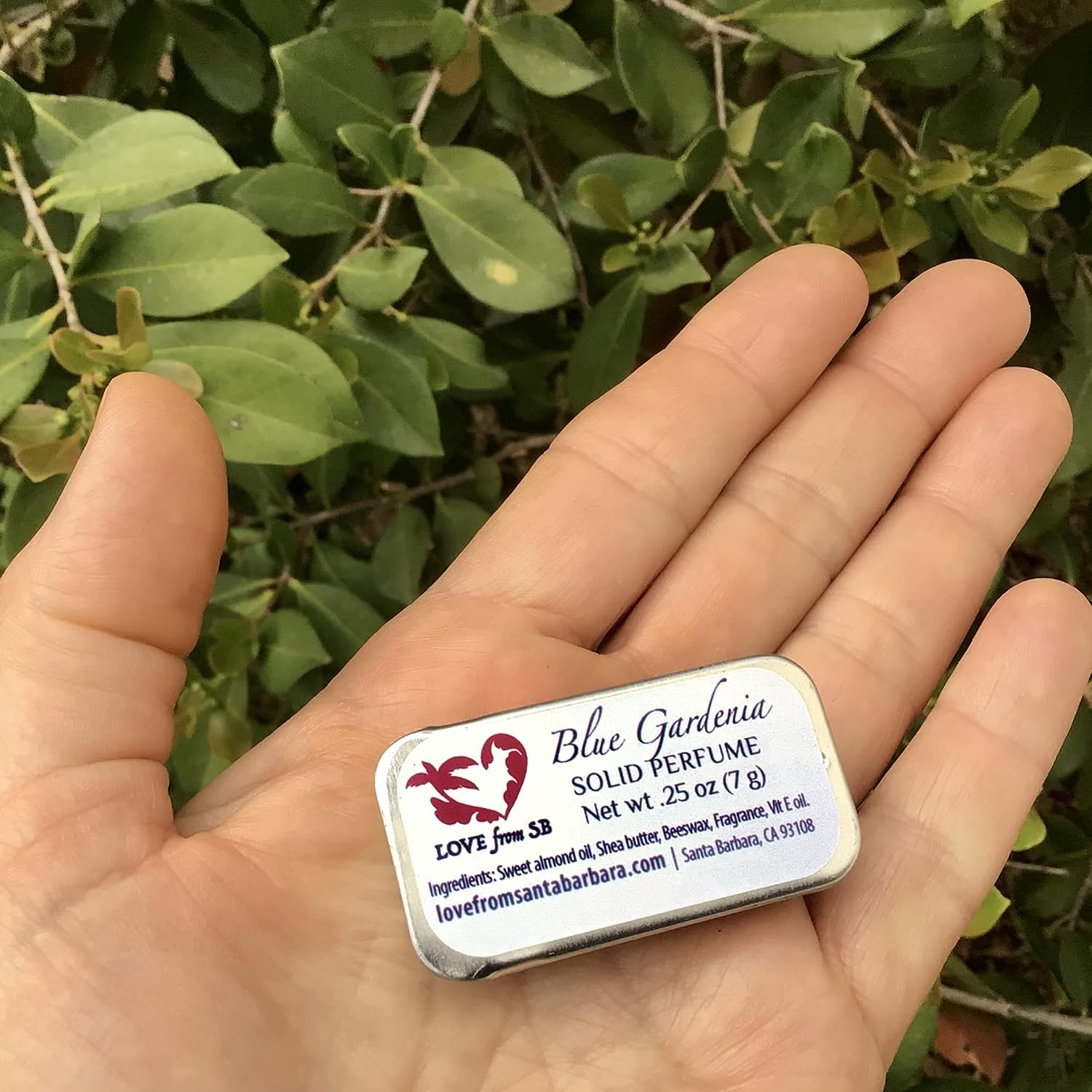 Compact Personal Blue Gardenia Solid Perfume | Luxurious Artisan Spa Gift for Her | Escape to the Islands | Convenient