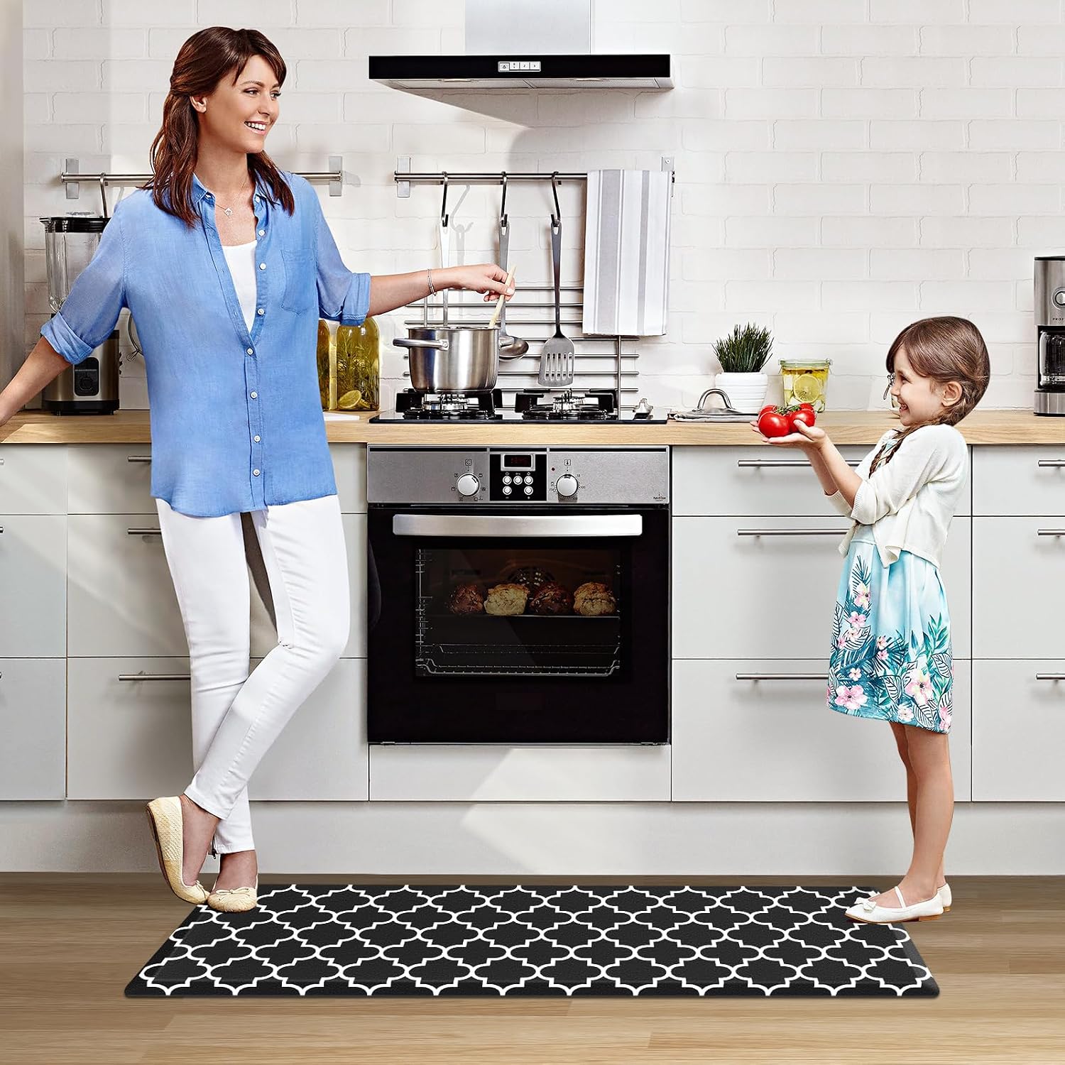 WISELIFE Kitchen Mats and Rugs Cushioned Anti-Fatigue, 17.3"x 60", Grey