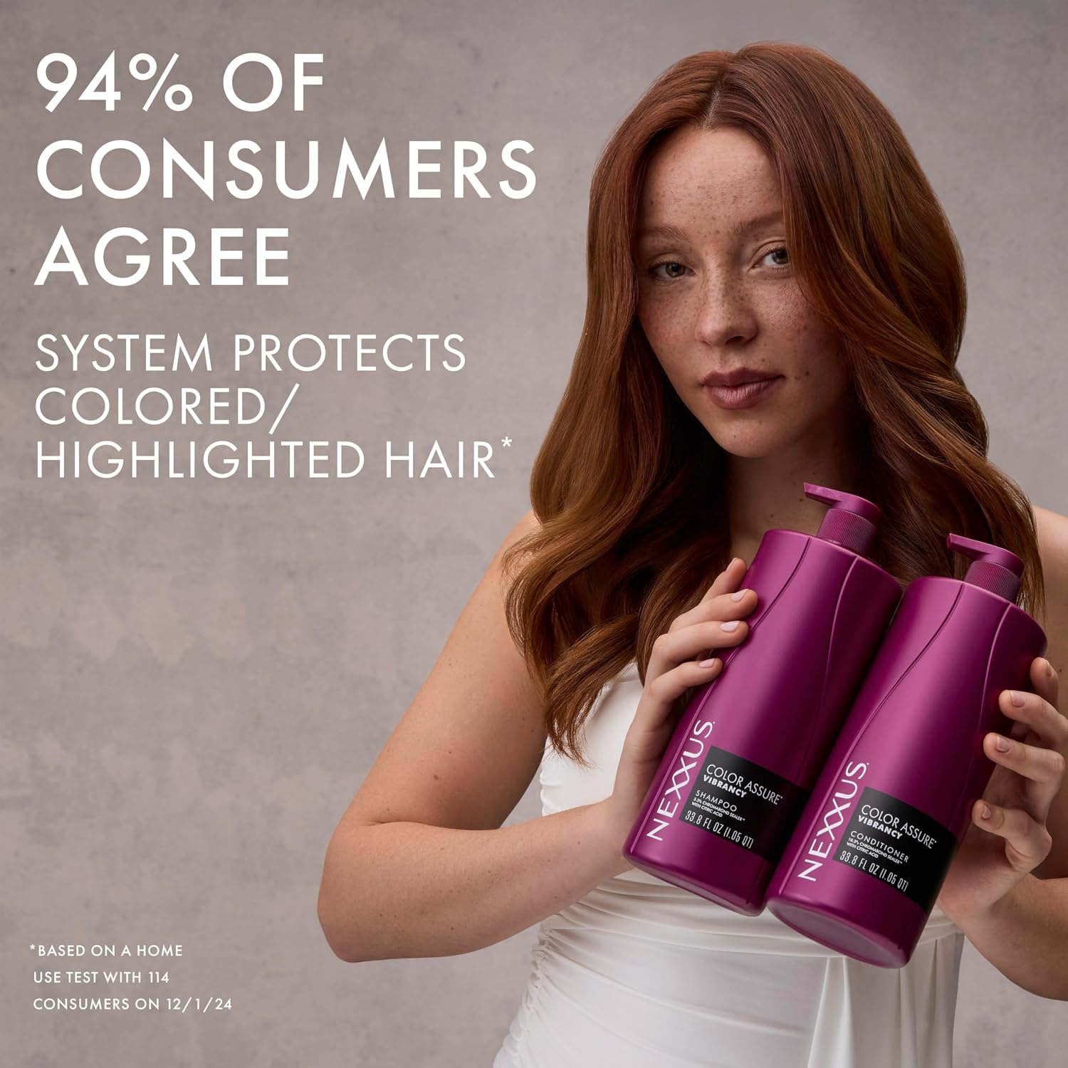 Nexxus Color Assure Shampoo for Vibrancy for Color Treated Hair Powered by Chromabond Sealer with Citric Acid 33.8