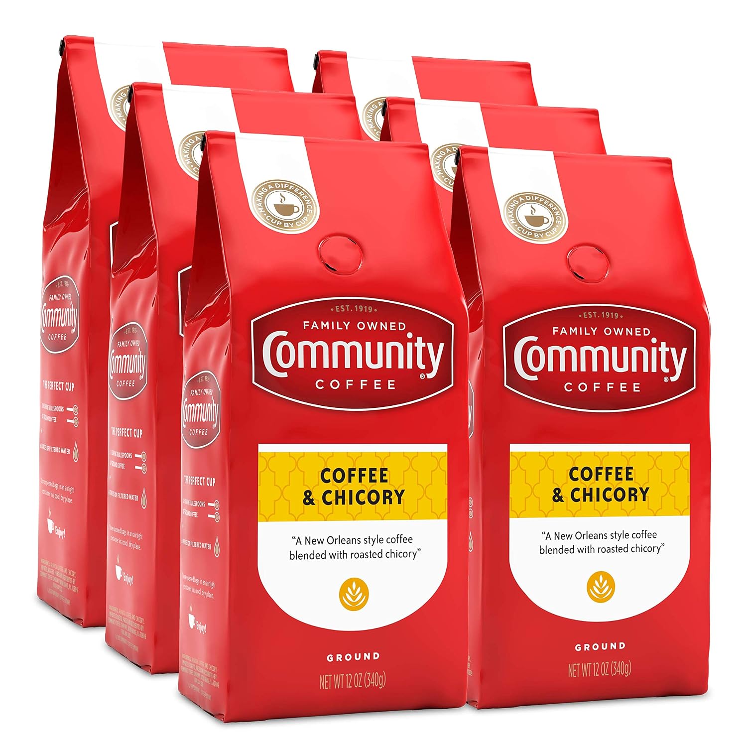 Community Coffee French Roast, Ground Coffee, Extra Dark Roast, 12 Ounce Bag (Pack of 1)