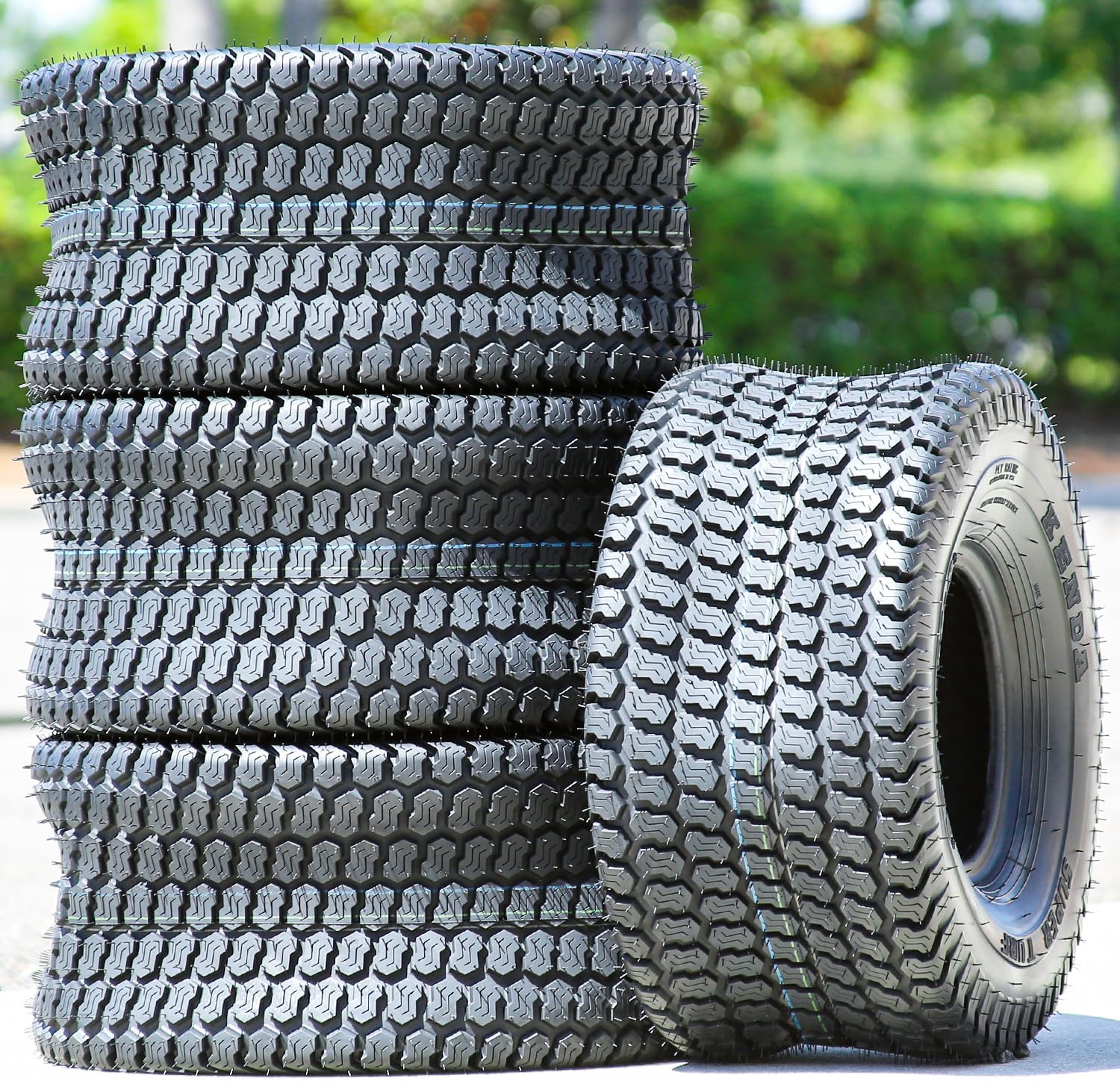 Kenda K500 Super Turf R/S 4 Ply 16-7.50-8 Lawn & Garden/Turf Tire | Lawn Mower & Garden Tractor All Season Traction 64A3 Rated 4 Ply Bias Construction Black Sidewall Tire
