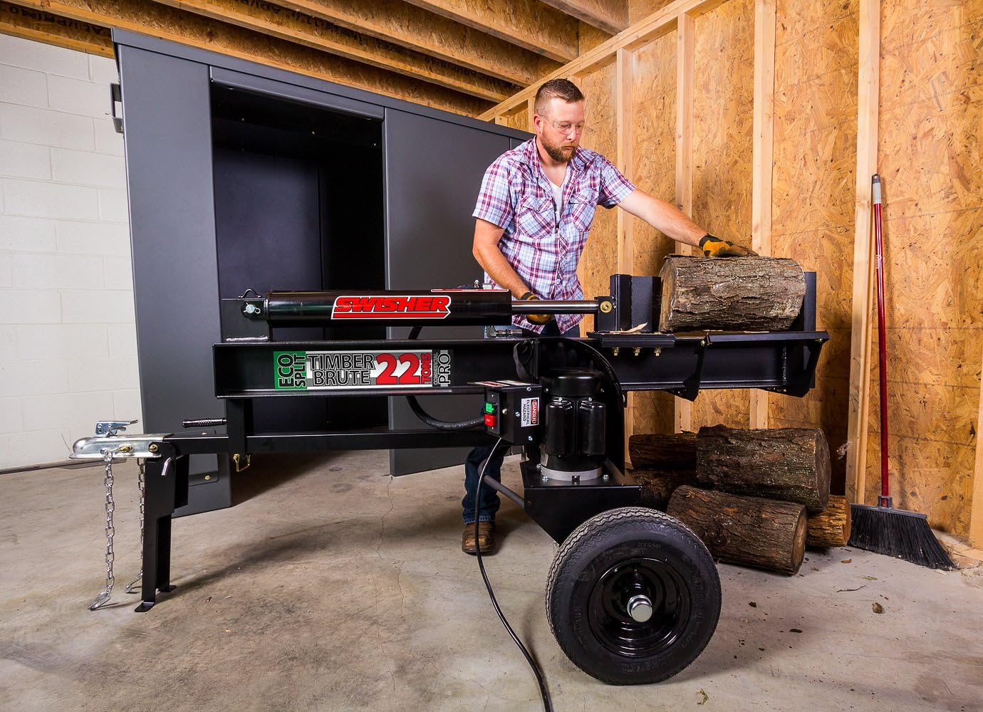 Swisher LS22E 120V Timber Brute Eco Split Electric Log Splitter, 22 Ton, Black