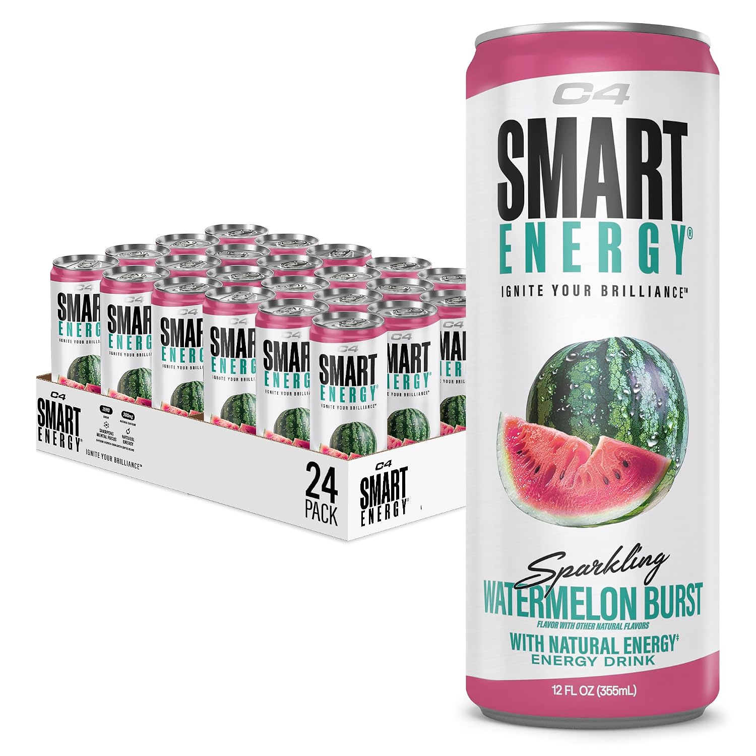 C4 Smart Energy Drink, 200mg Caffeine, 12 Fl Oz 12pk