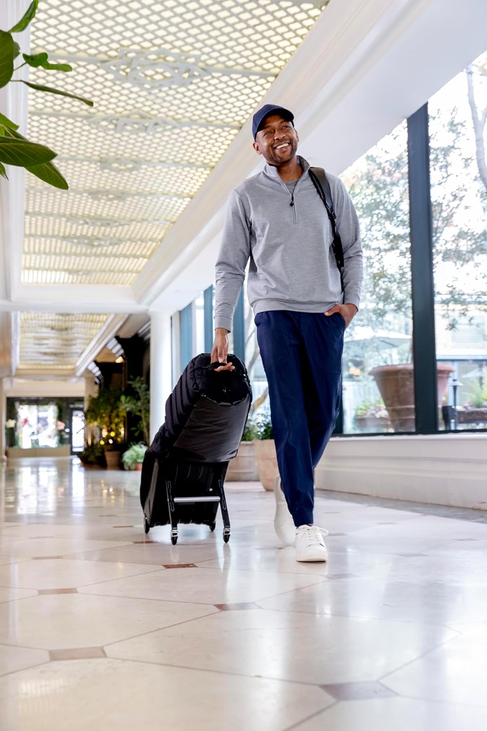 Sun Mountain ClubGlider Journey Golf Travel Bag - 4-Wheel Rolling System, Extendable & Retractable Legs for Easy Transport