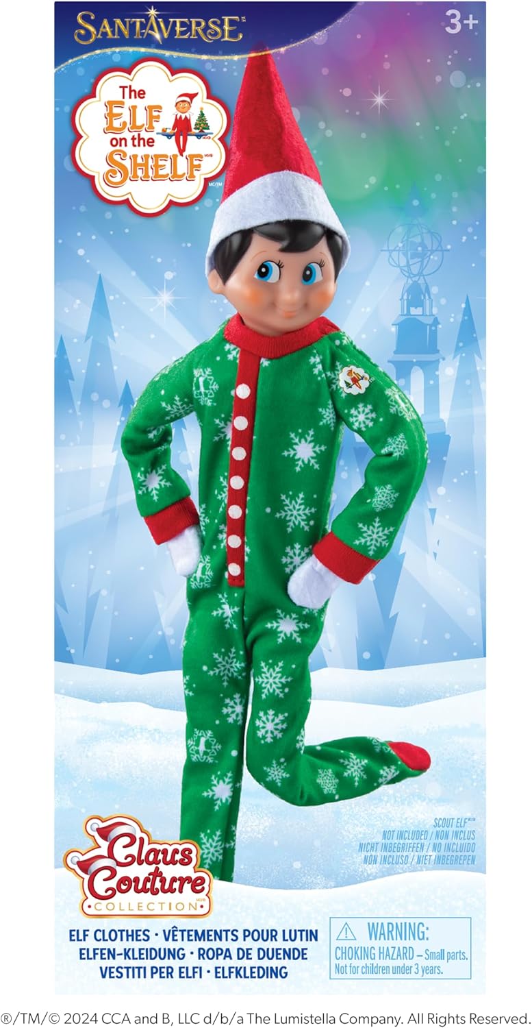 The Elf on the Shelf Claus Couture Collection Snowflake Skirt & Scarf – Red and White Holiday Outfit for Scout Elves – Festive Elf Clothes Accessory – Scout Elf Not Included