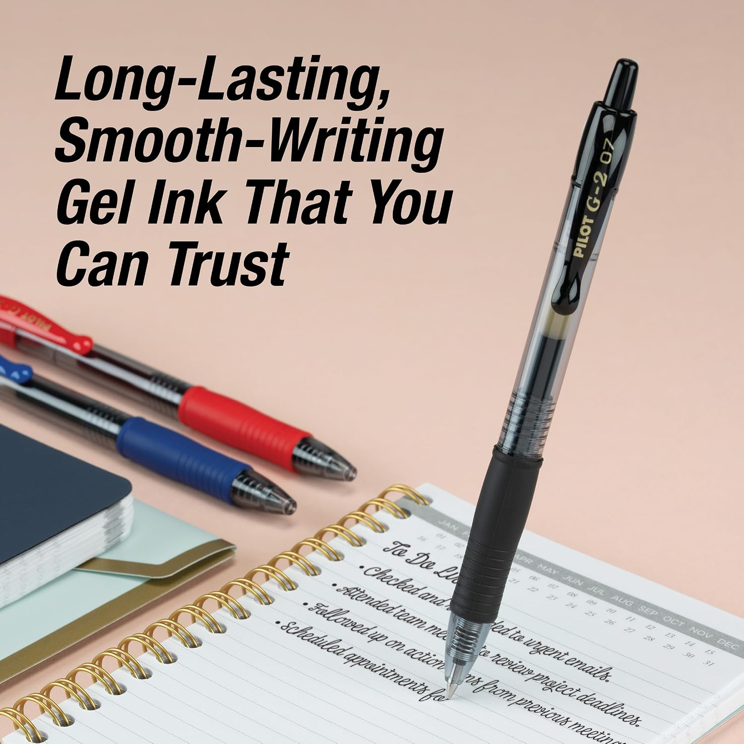 PILOT G2 Pens, 0.7mm, Black Ink, 12-Pack