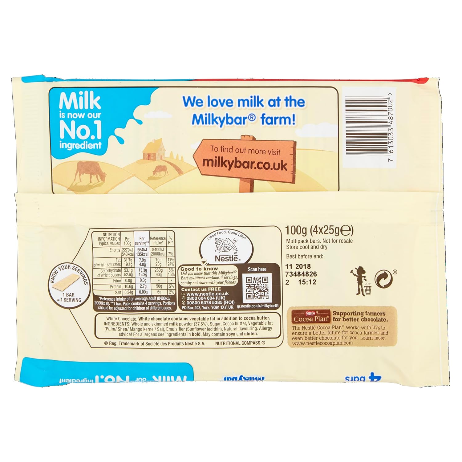 Nestle Milkybar 4 Pack 90g