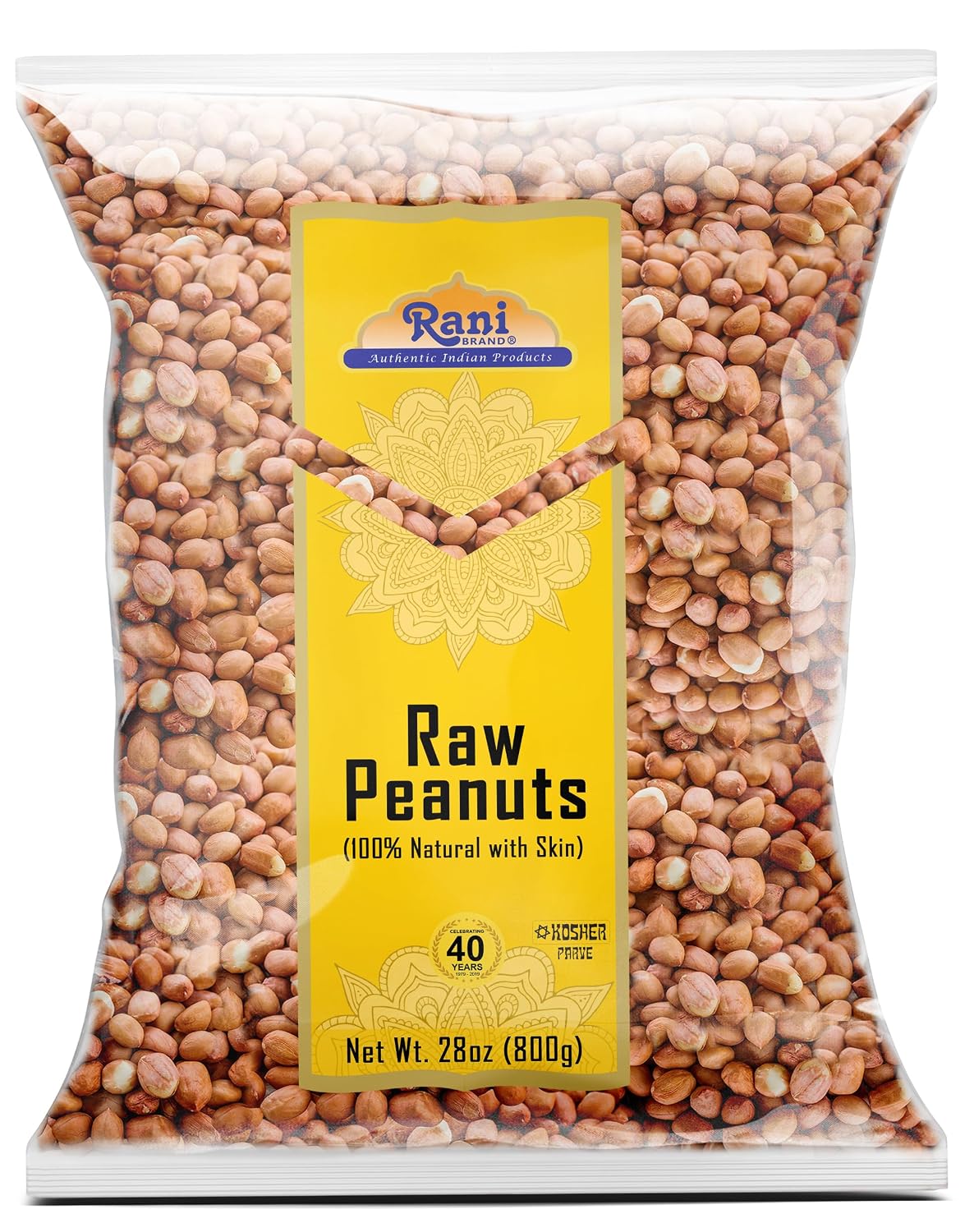 Rani Peanuts, Raw Whole With Skin (uncooked, unsalted) 14oz (400g) ~ All Natural | Vegan | Kosher | Gluten Friendly | Fresh Product of USA ~ Spanish Grade Groundnut/Red-skin