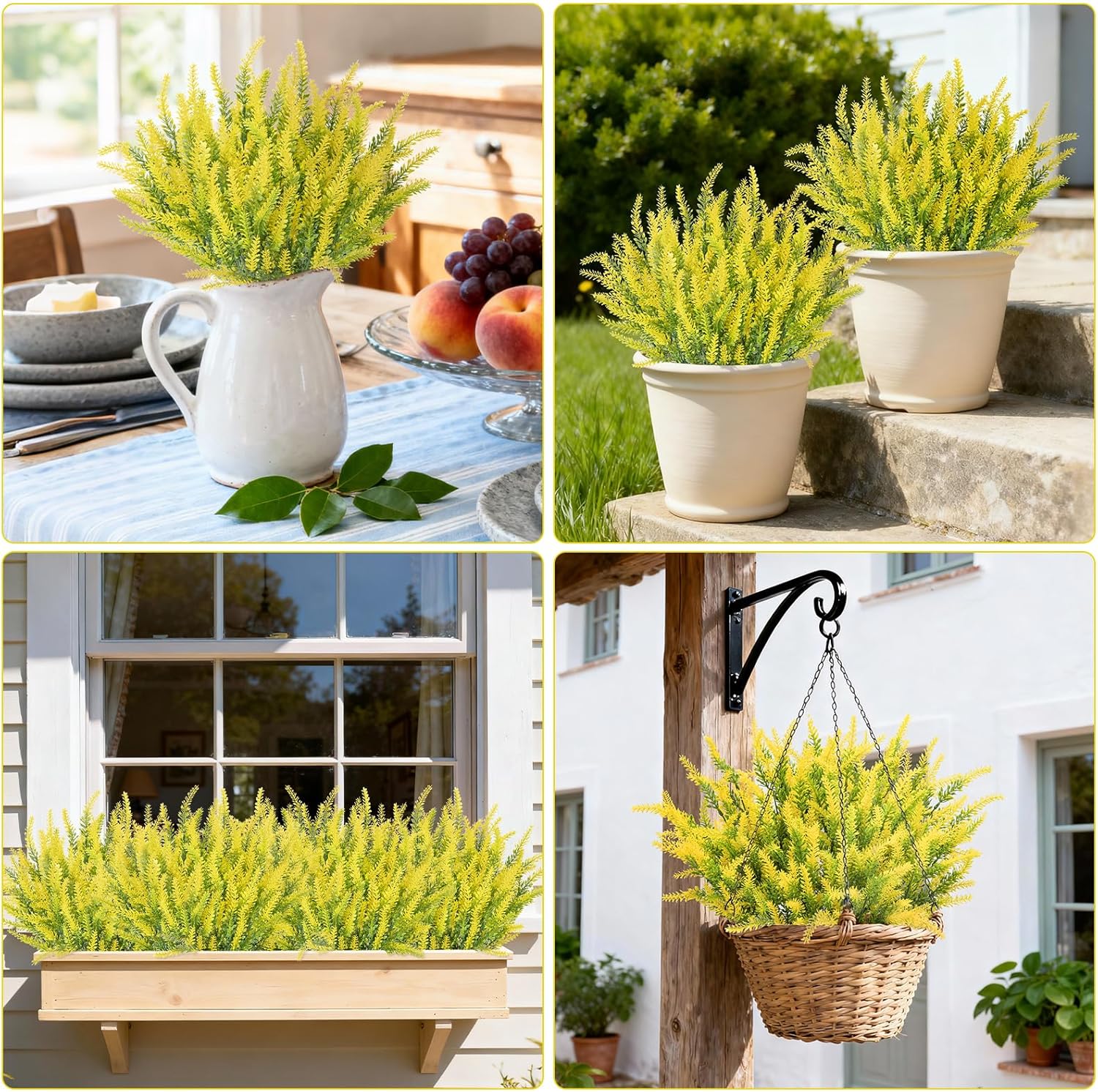 10 Bundles Fake Flowers Artificial Lavender Plants, Purple