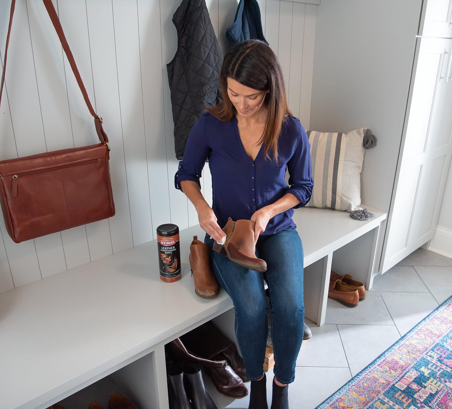 Weiman Leather Cleaner & Conditioner - 12 Fl Oz - Non Toxic Cleans Conditions and Restores Leather Surfaces - UV Protectants Help Prevent Cracking