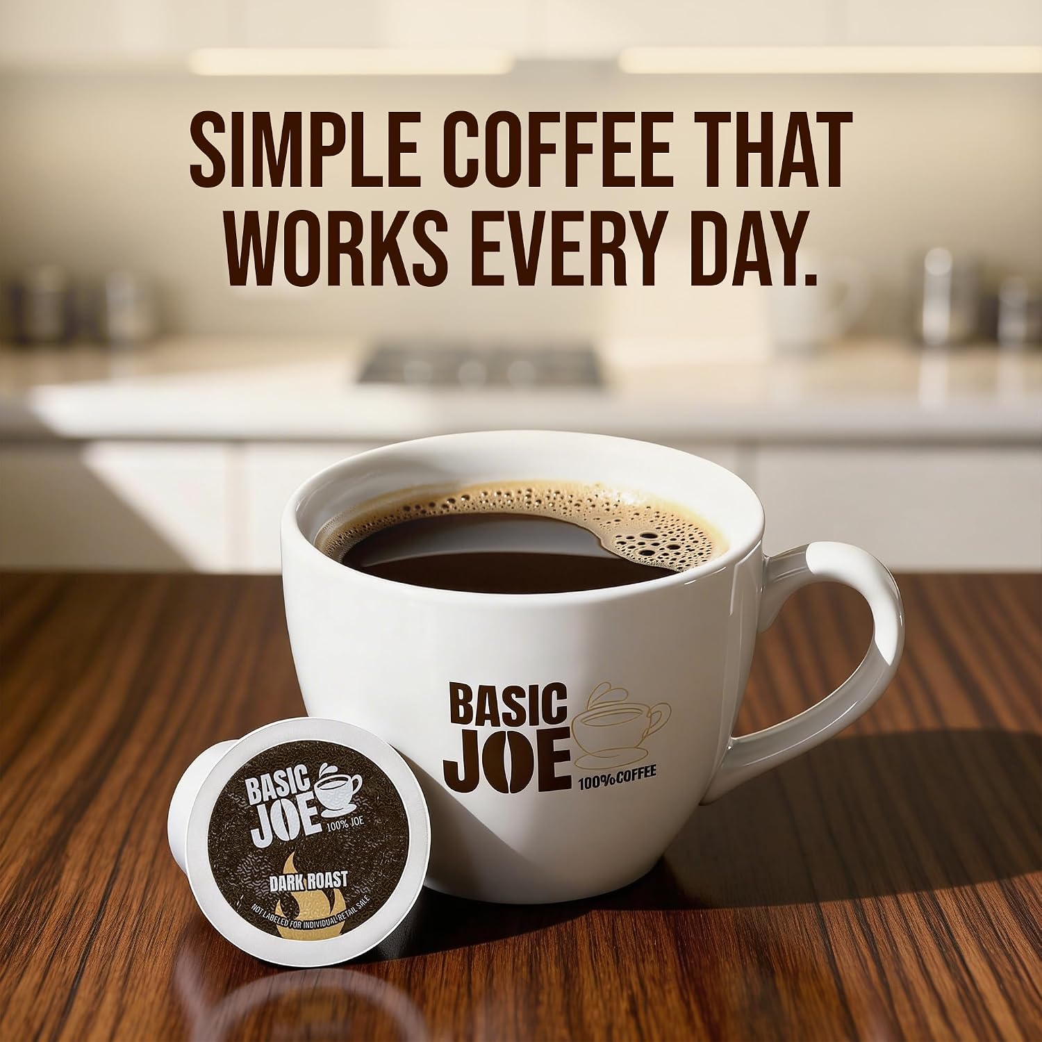 Basic Joe Coffee Pods, Medium Roast, 80 Count K-Cup, 100% Arabica