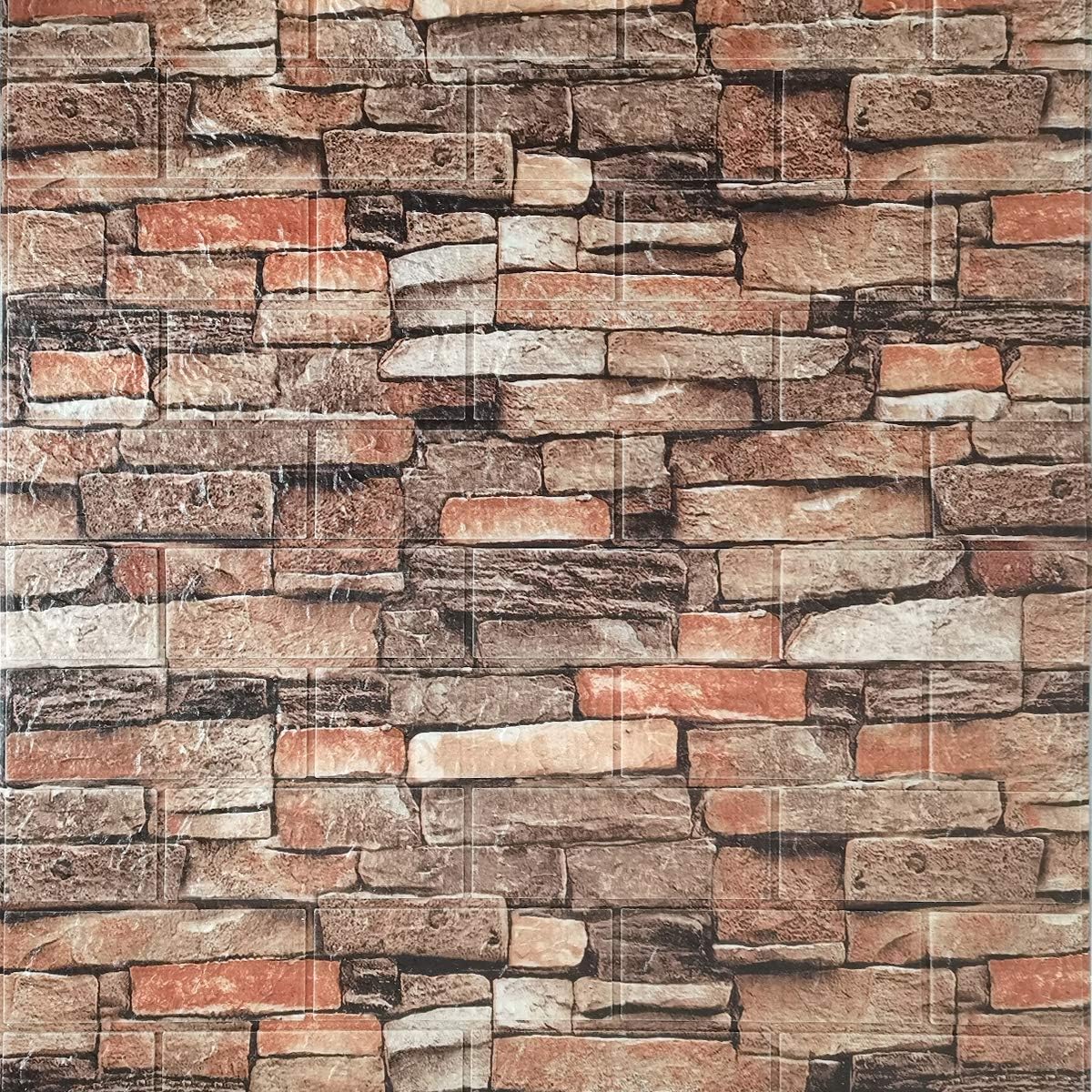 3D Self Adhesive Foam Wall Panels, 10 Tiles Cover 57 sq feet, Peel and Stick Brick Wallpaper for Living Room Bedroom Wall Decoration