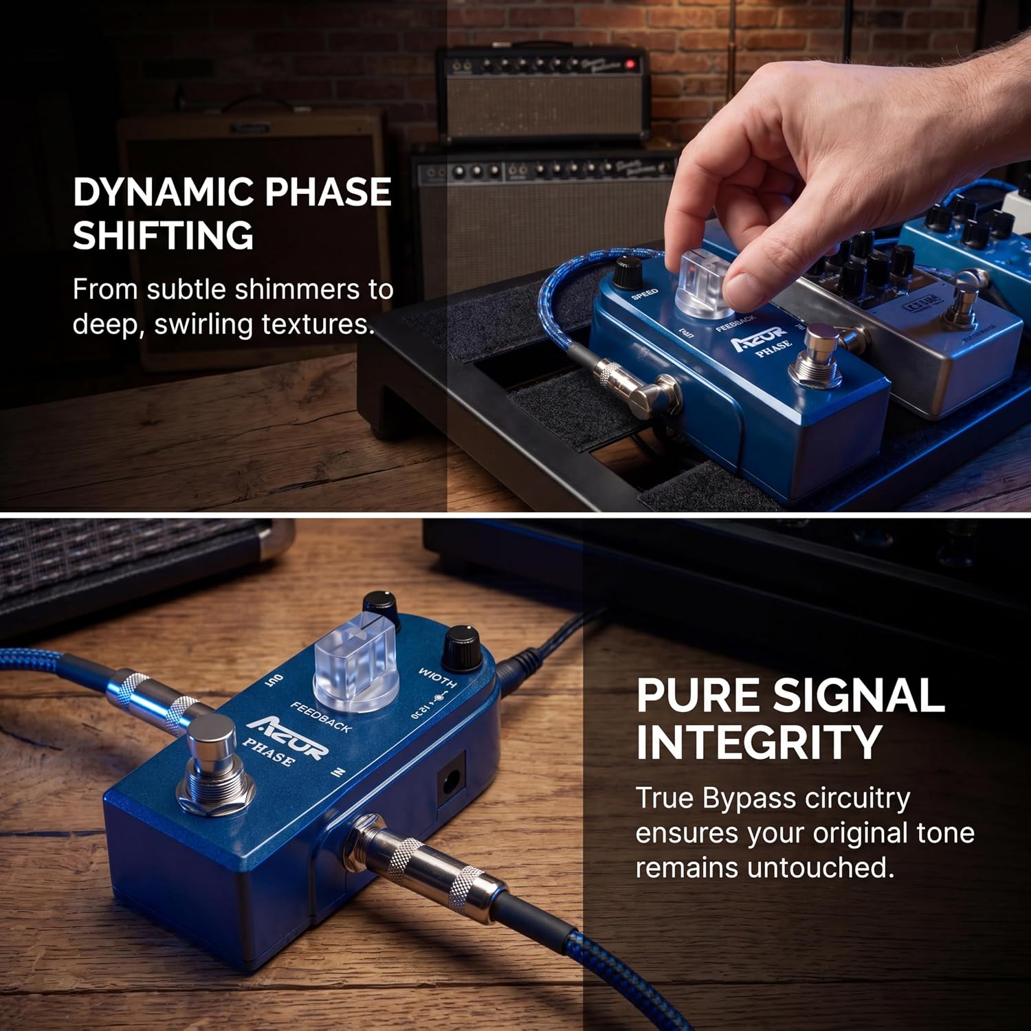 AZOR 5 Band Bass EQ Pedal, Aluminium Alloy True Bypass Equalizer Effect Pedal, Compact Mini Tone Control Pedal for Electric Bass Guitar