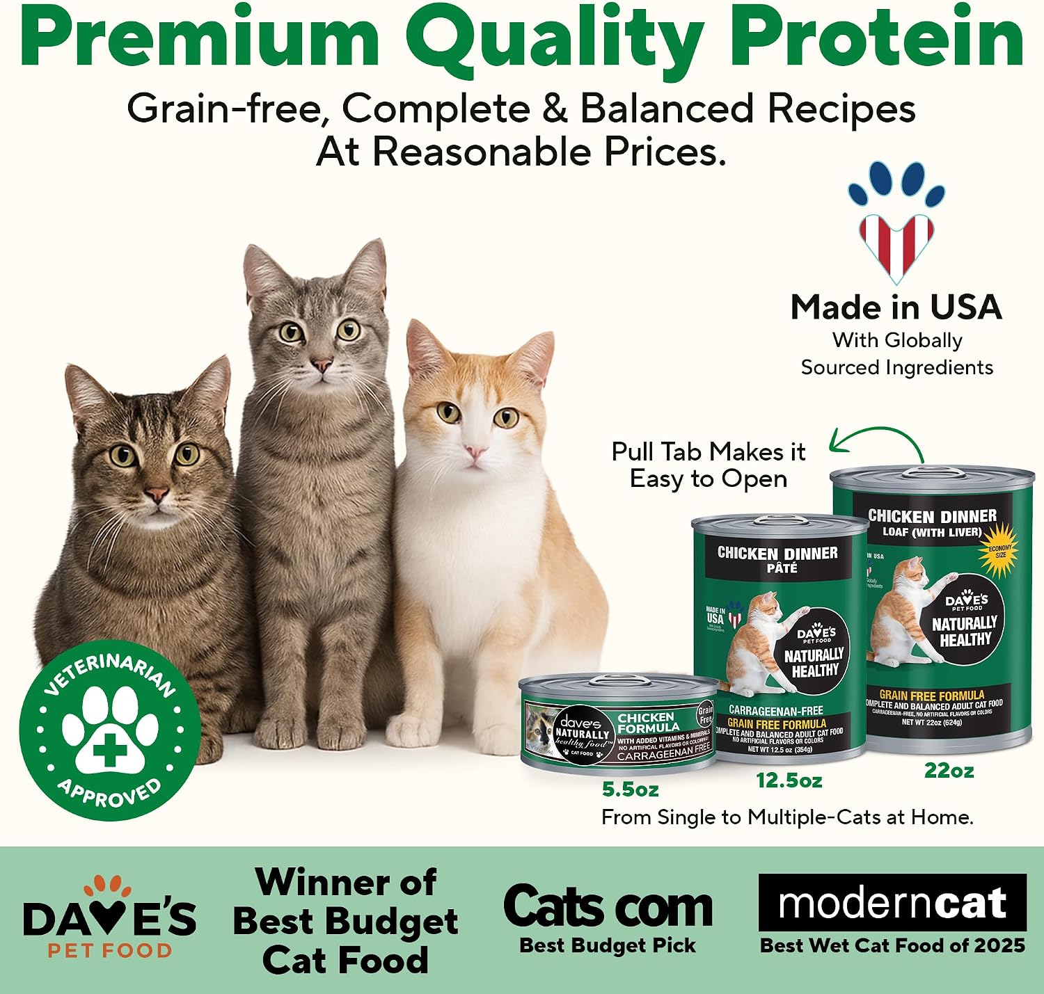 Dave's Pet Food Grain Free Wet Canned Cat Food Pate, Chicken, 12.5 oz, 12pk | Made in USA, Naturally Healthy, Easy to Digest Wheat & Gluten-Free, Use as Topper or Meal, Carrageenan-Free