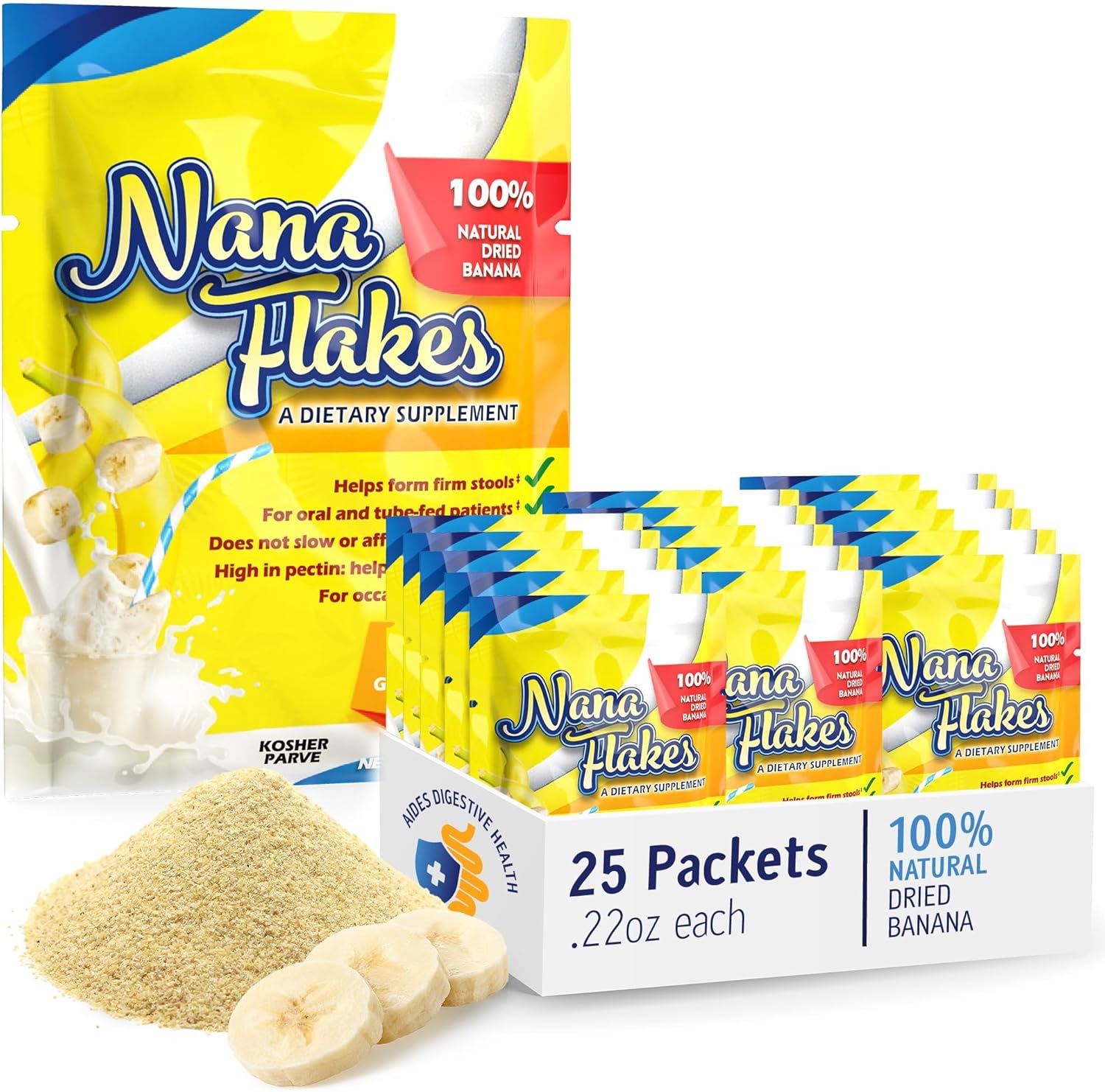 Nutritional Designs Nana Flakes Anti-Diarrheal Banana Powder, IBS Relief & Heart Burn Remedy