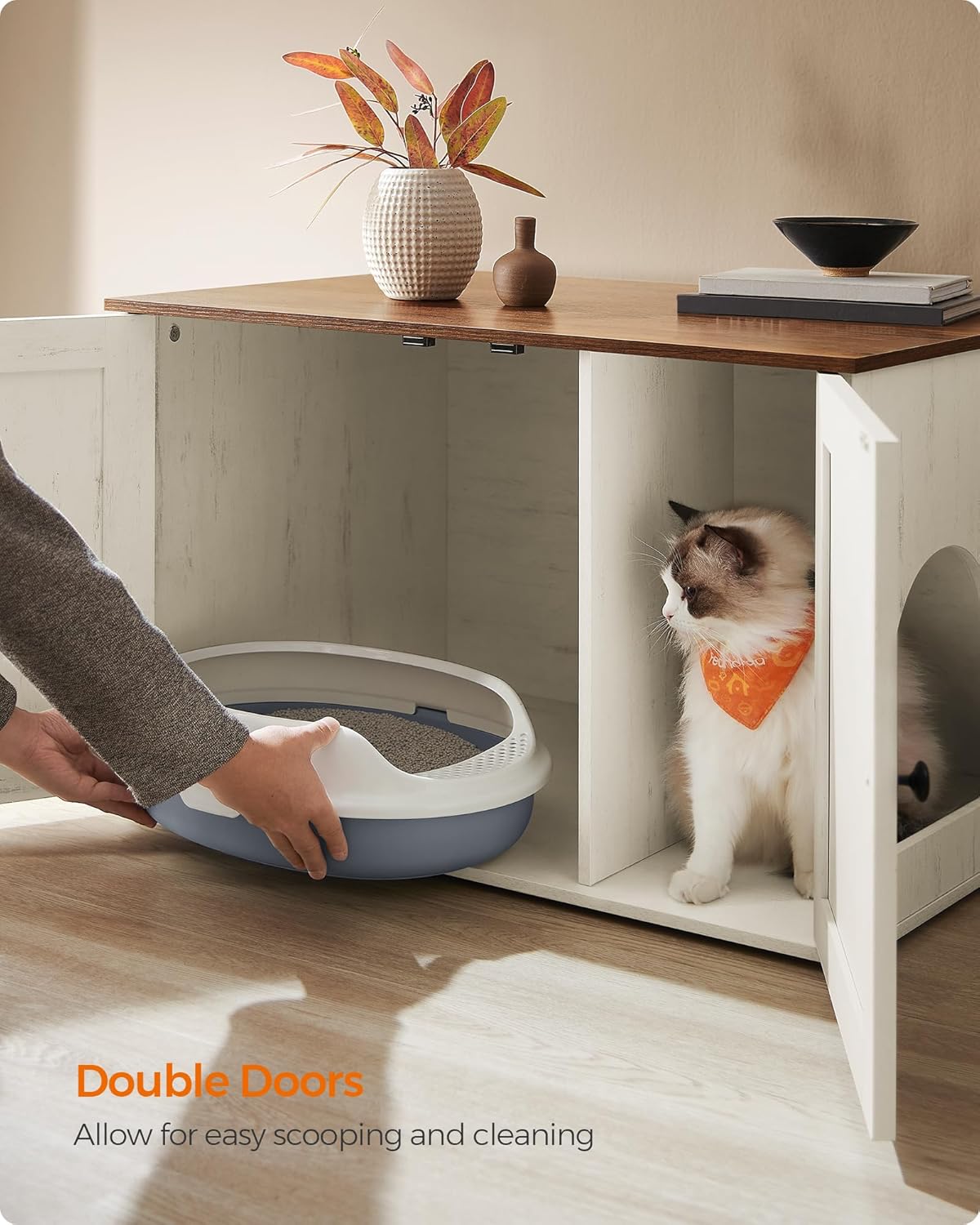 Feandrea Cat Litter Box Enclosure, End Table, 31.5 x 20.9 x 19.7 Inches