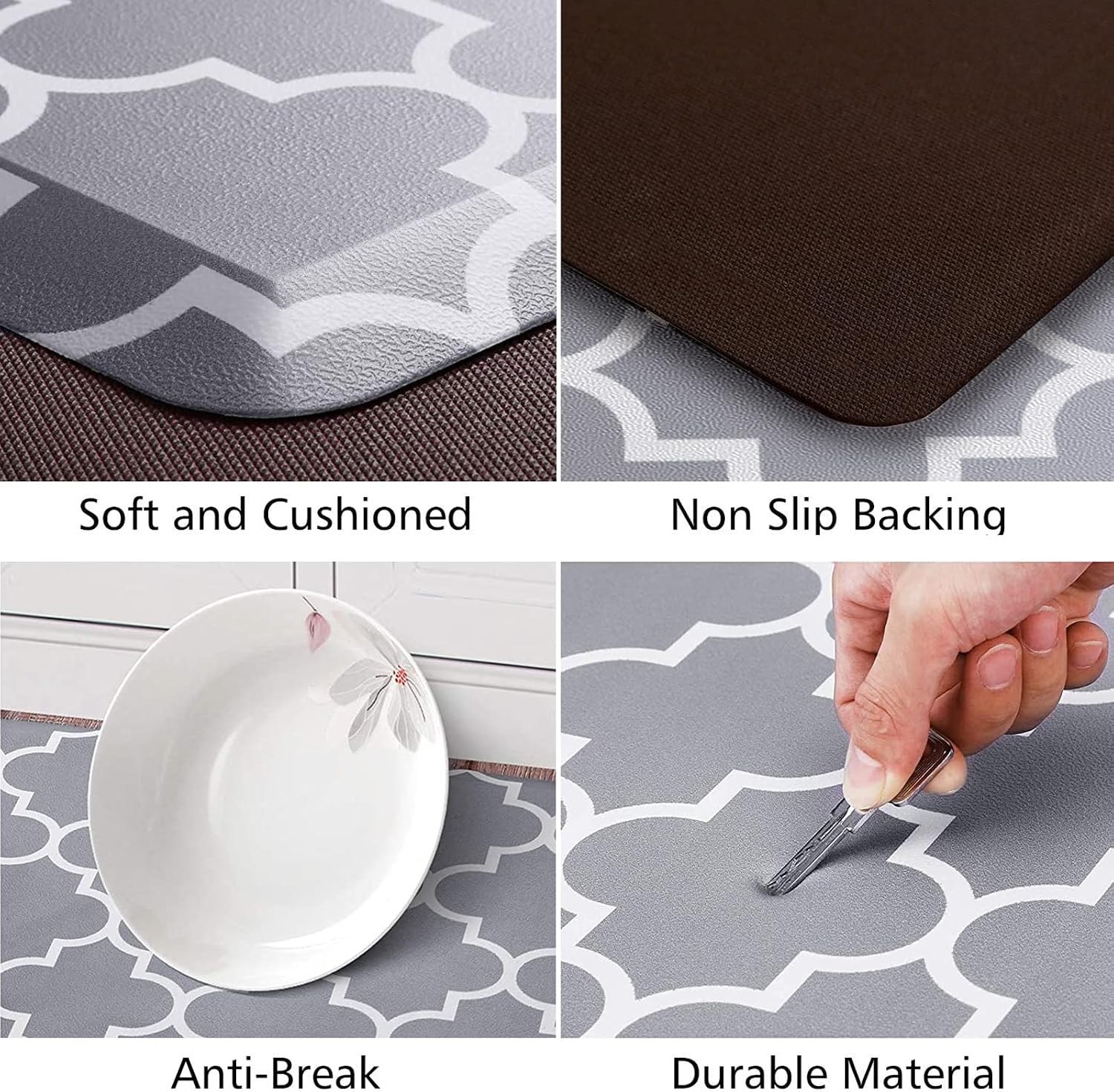 KMAT Kitchen Mat Set of 2,Cushioned Anti-Fatigue Kitchen Mats for Floor