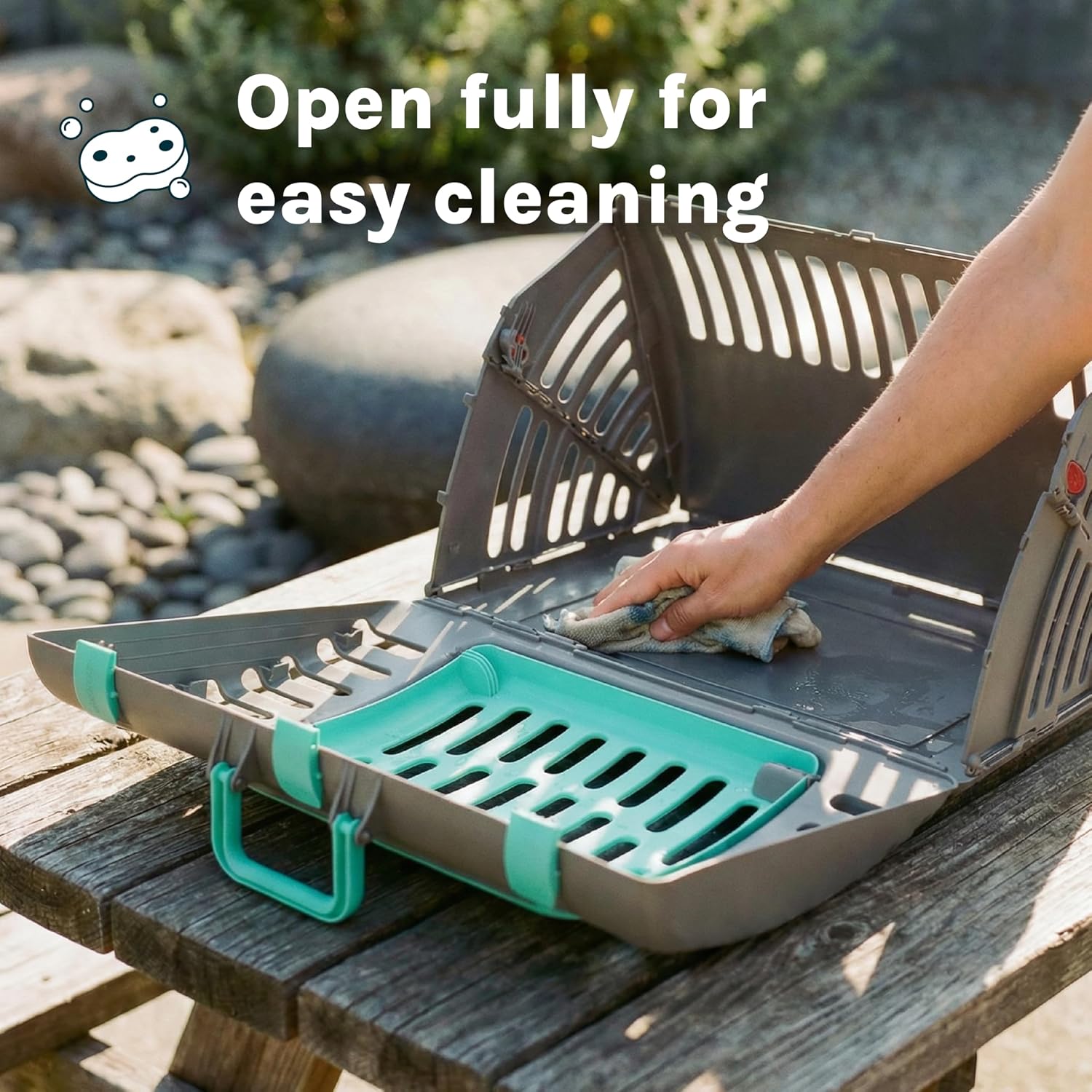 SportPet Large Hard-Sided Travel Cat Carrier - Cat Carrier with Patented Wide Side-Opening Door