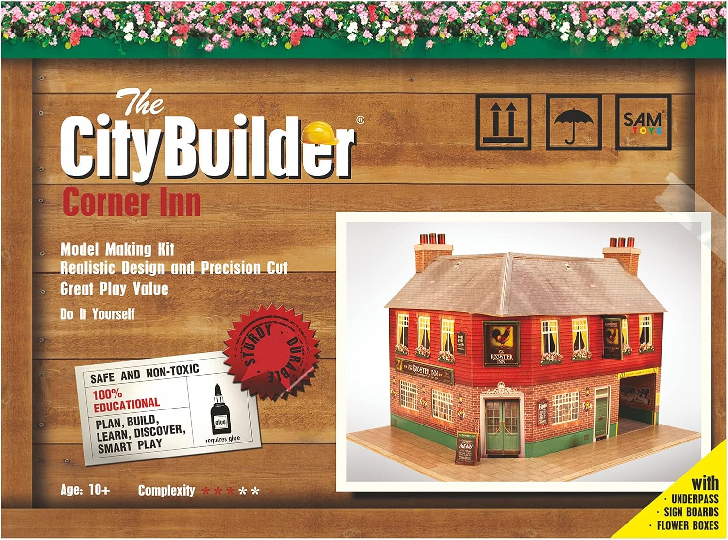O Gauge 7mm 1:48 Scale Model Railroad Building Cardboard Corner INN Kit CityBuilder