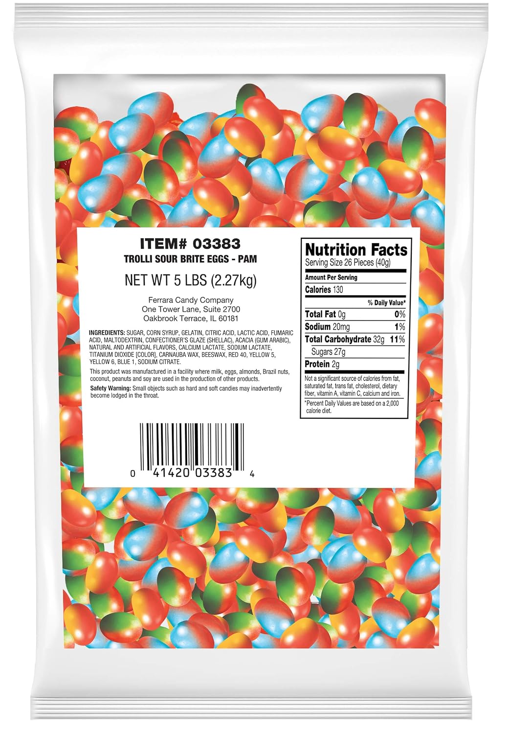 Trolli Sour Brite Eggs Gummy Candy, 4 Ounce Bag, 12 pack