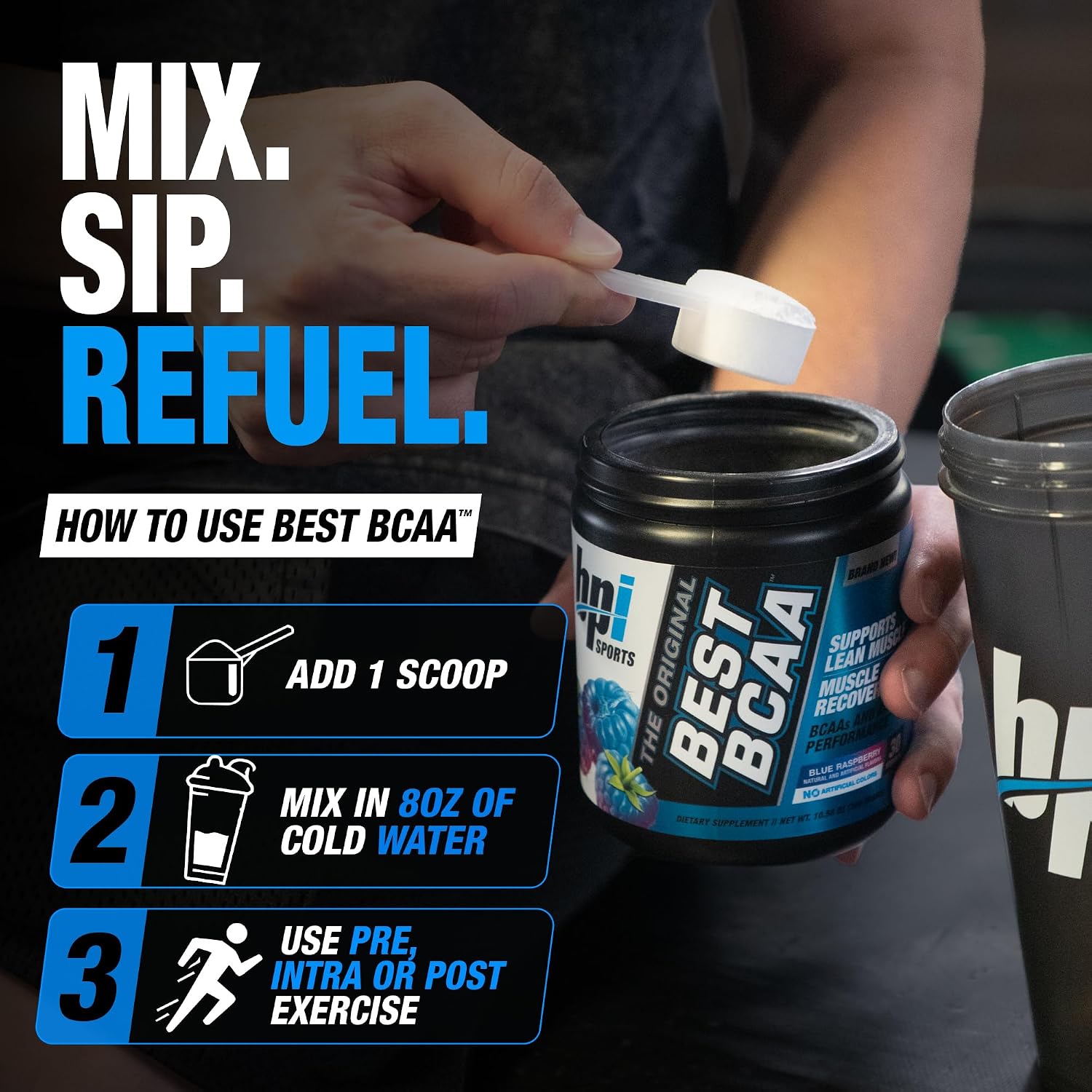 BPI Sports Best BCAA Powder – Muscle Recovery Support, Grape, 30 Servings
