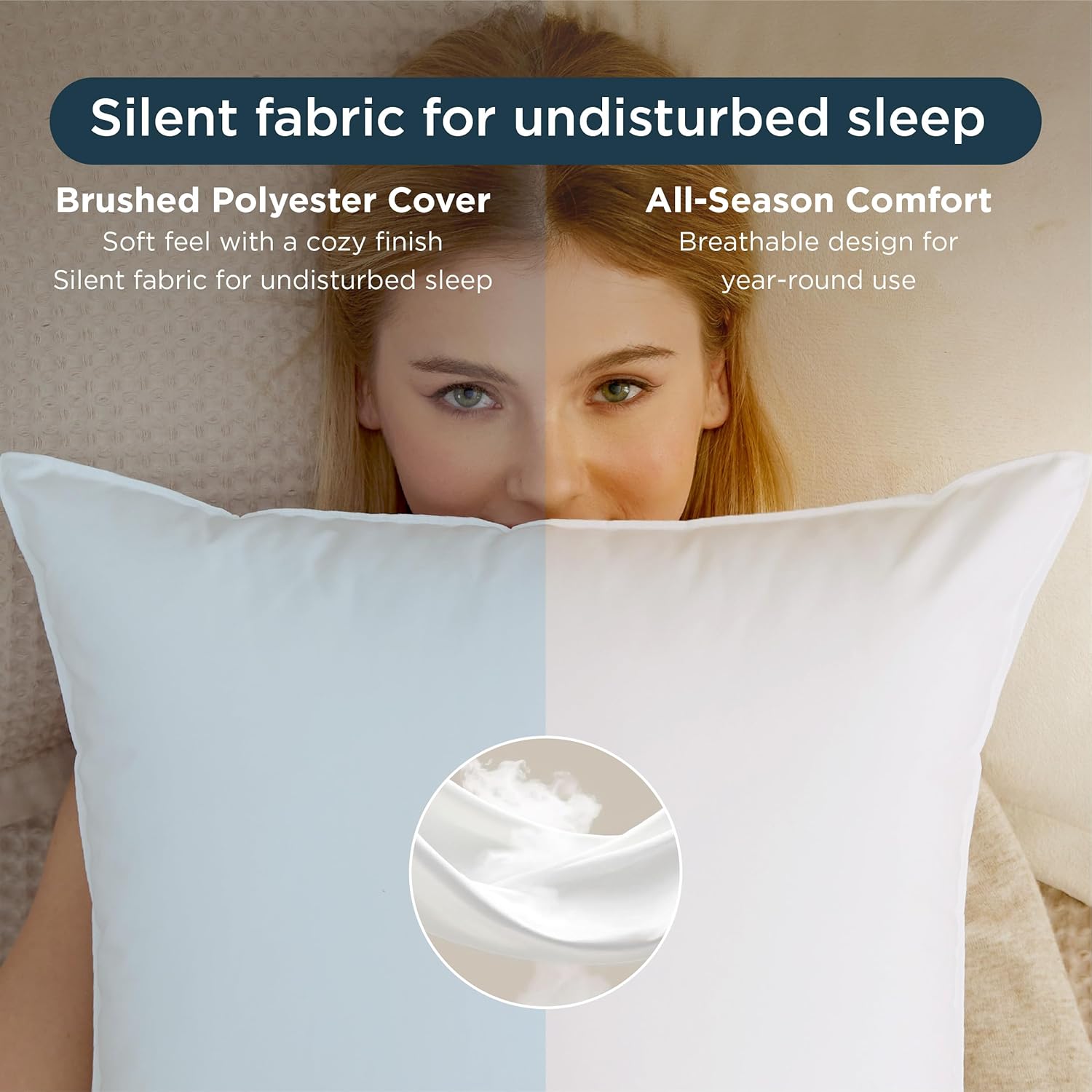 Bedsure Pillows Queen Size Set of 2 - Hotel Collection Bed Pillows for Sleeping, with Down Alternative Filling, Soft Support for Back