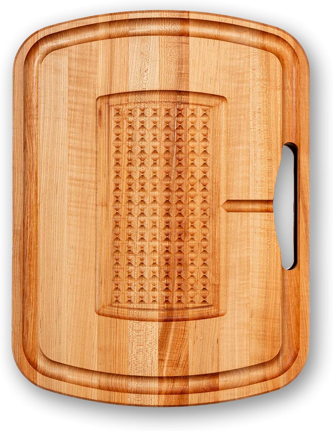 John Boos Maple Wood Cutting Board, 24”x18” – 2.25” Thick, 31-lb Reversible Wooden Butcher Block with Catch Pan, Sloped Juice Groove
