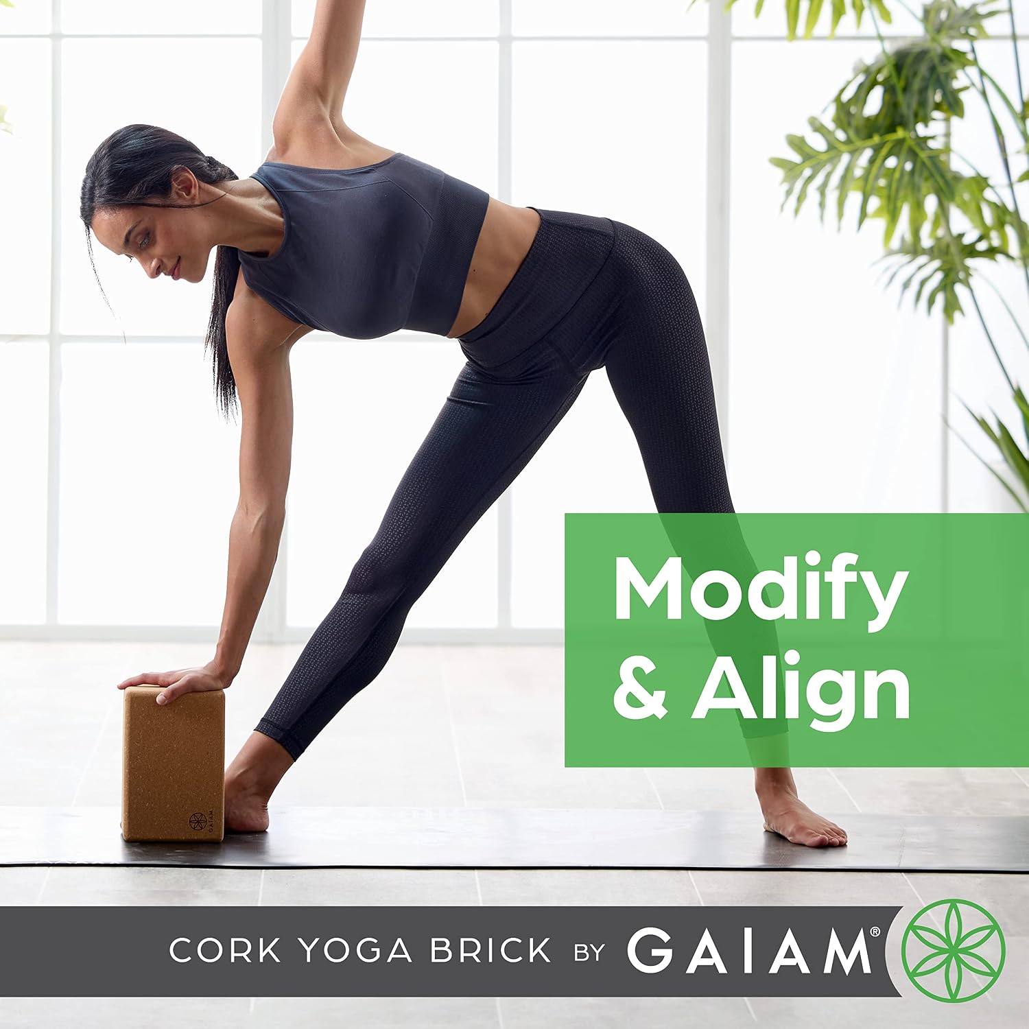 Gaiam Natural Cork Yoga Block, Non-Slip Brick for Pilates & Balance | 100% natural cork with non-slip grip & rounded edges. Eco-friendly foam alternative for yoga, Pilates, balance & meditation.