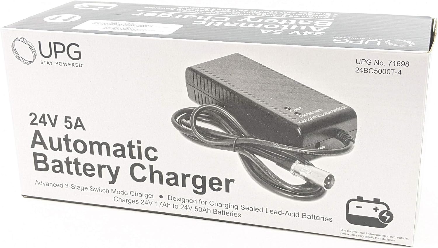 Pride Mobility Charger ELE1803474 - Fits Scooters and Power Wheelchairs - 24V 5A - UPG 24BC5000T-4 71698 Y