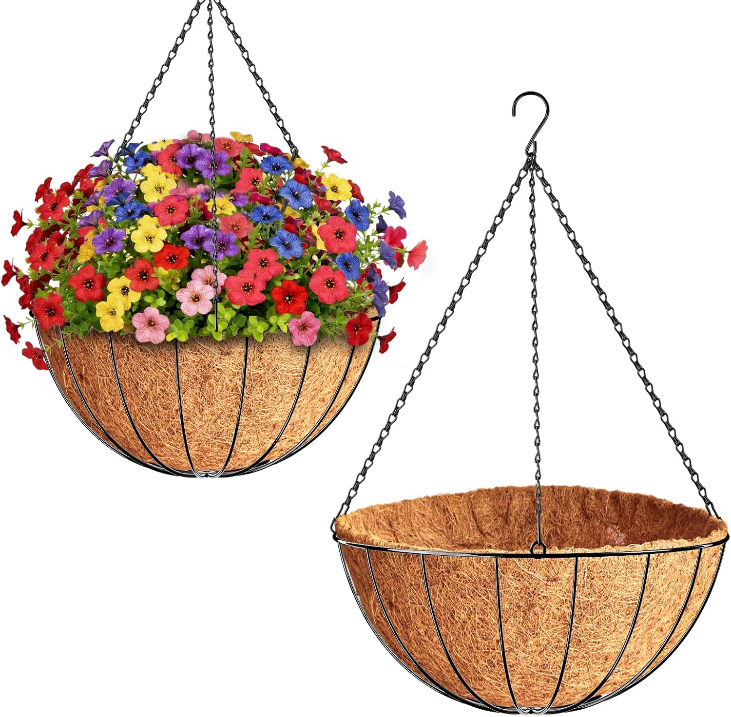 ZeeDix 3 Pack 10 Inch Metal Hanging Baskets