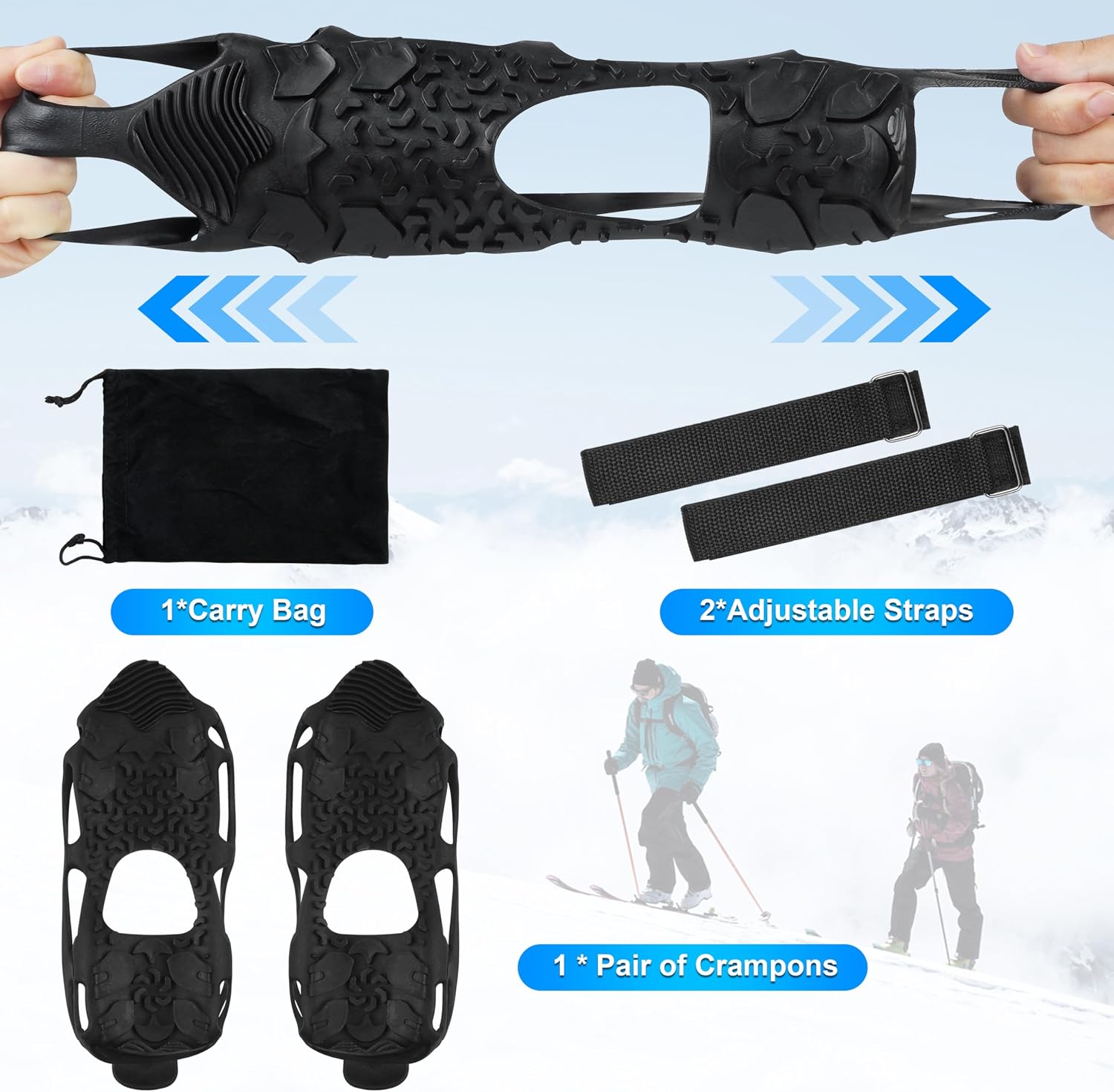 Spikeless Ice Cleats Roofing Shoe Covers Anti-Slip Rubber Traction Overshoes for Metal Roof Wet Floors Wood Deck Snow Work Boots Unisex for Roofers Construction Warehouse Workers