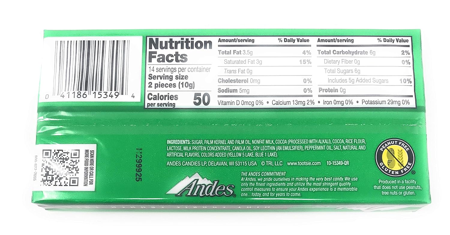 Andes Candies Chocolate Variety Pack of 4 Flavors: Peppermint Crunch, Toffee Crunch, Cherry Jubilee, Mint Cookie Crunch (4.67 oz./28 Pieces Each)