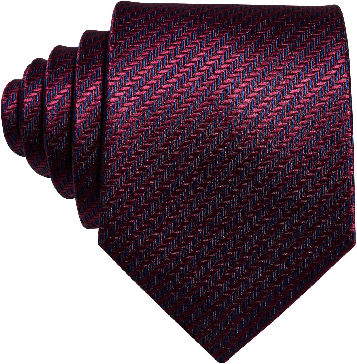 Barry.Wang Plaid Ties for Men Silk Necktie Handkerchief Cuff Links Set